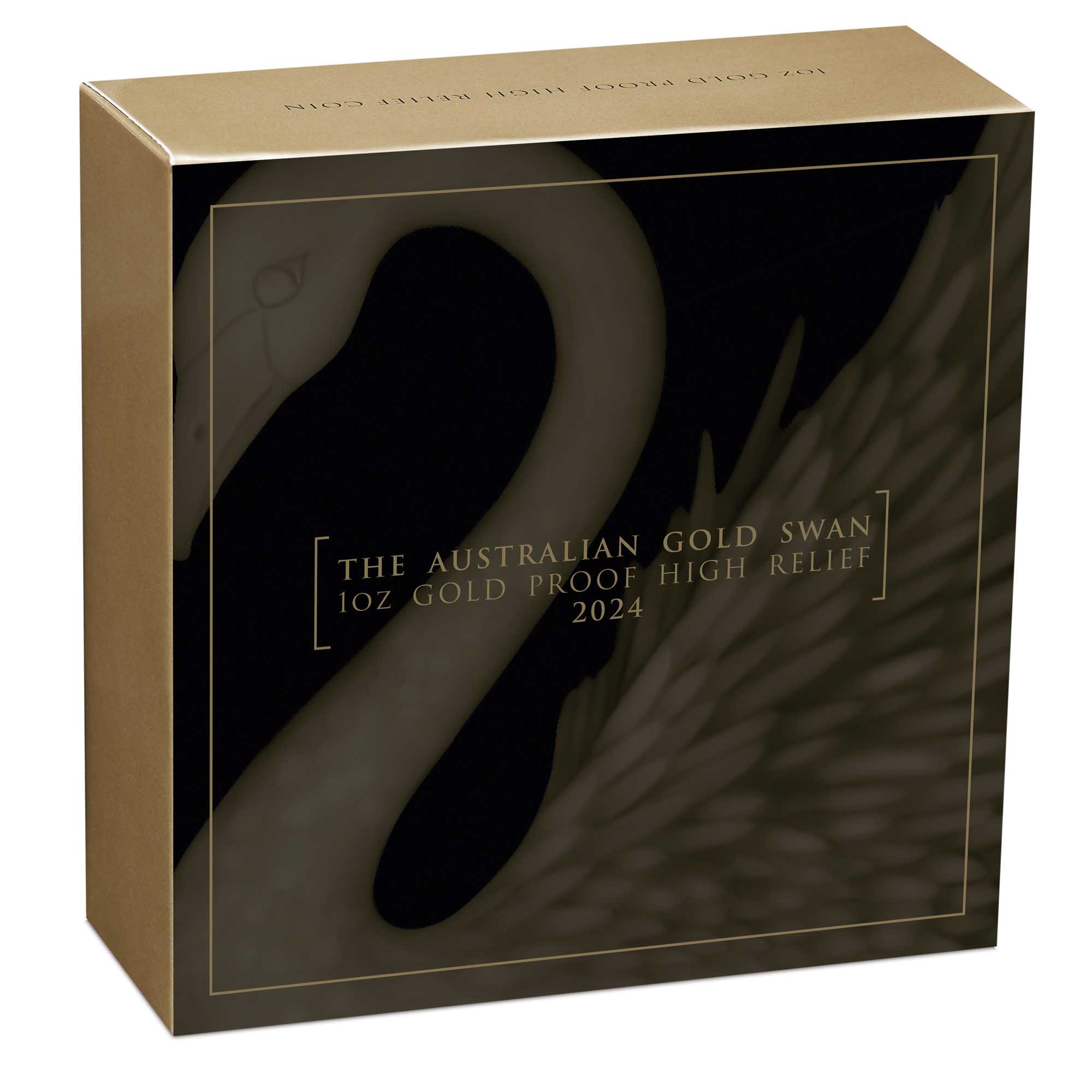 05 2024 AustralianSwan 1oz  Gold Proof HR Coin InShipper HighRes