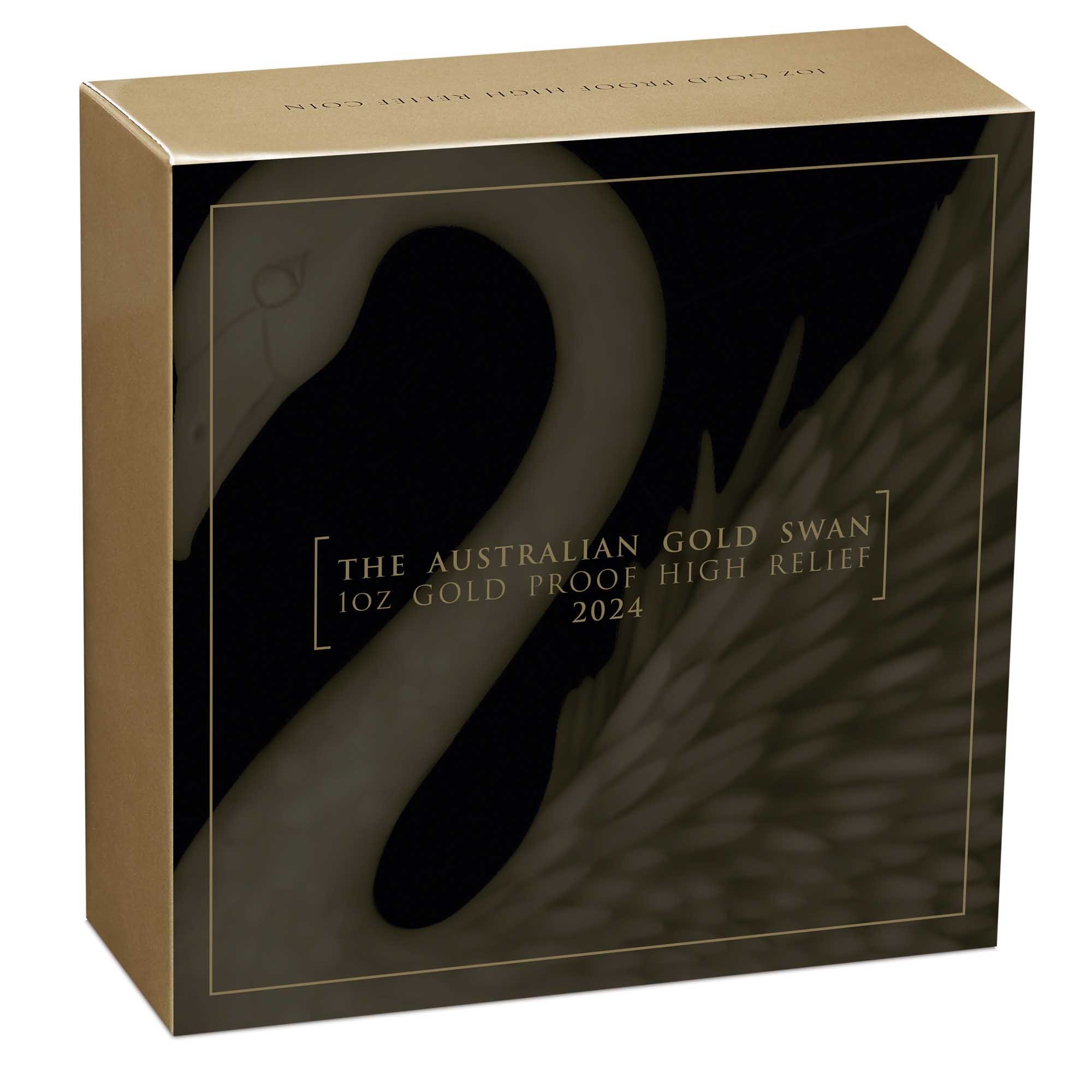05 2024 AustralianSwan 1oz  Gold Proof HR Coin InShipper HighRes
