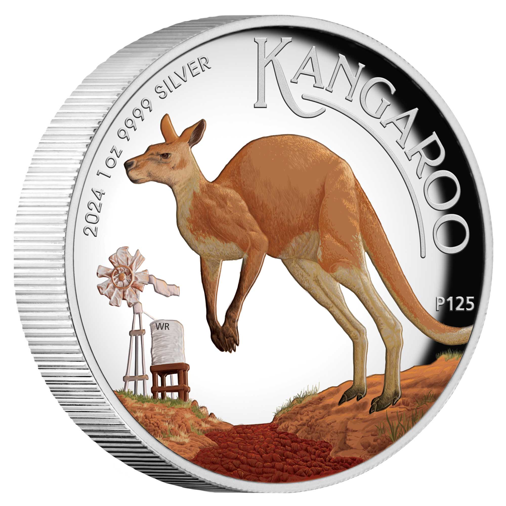 01 2024 Australian Kangaroo 1oz Silver Proof High Relie