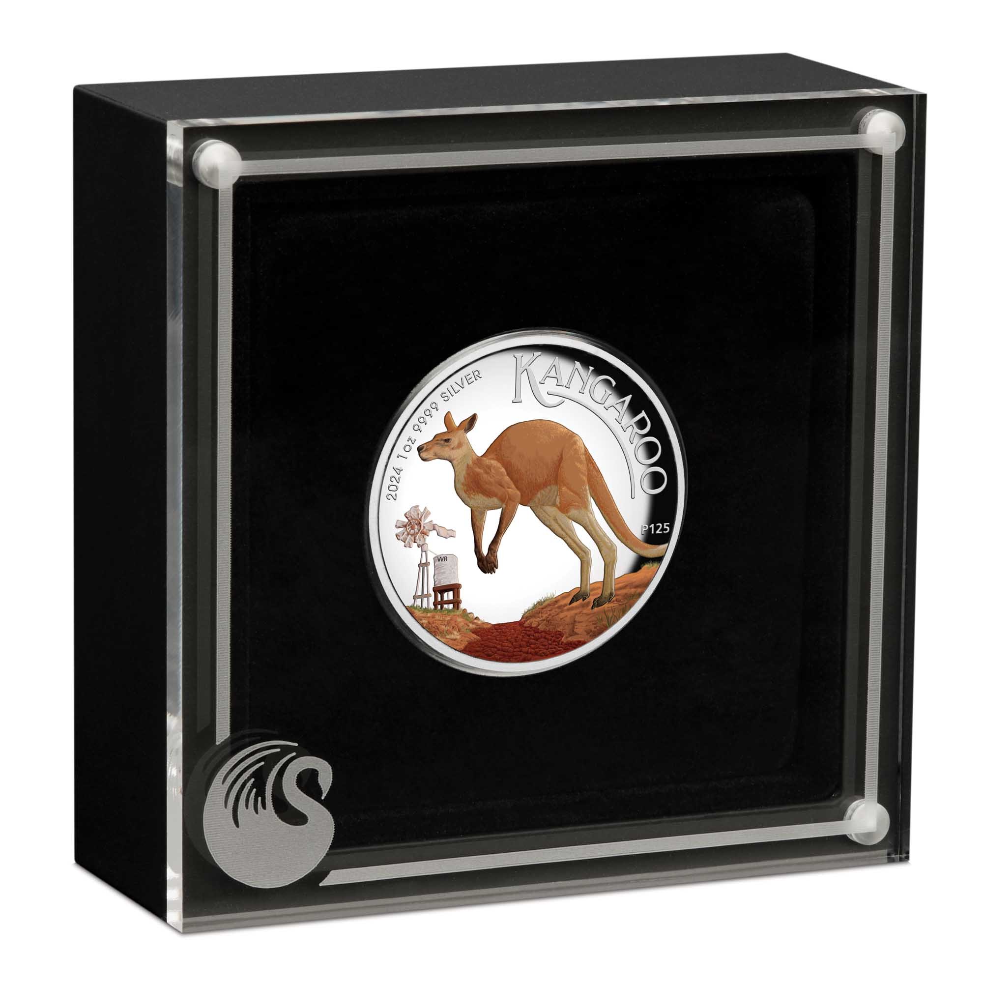 04 2024 Australian Kangaroo 1oz Silver Proof High Relie
