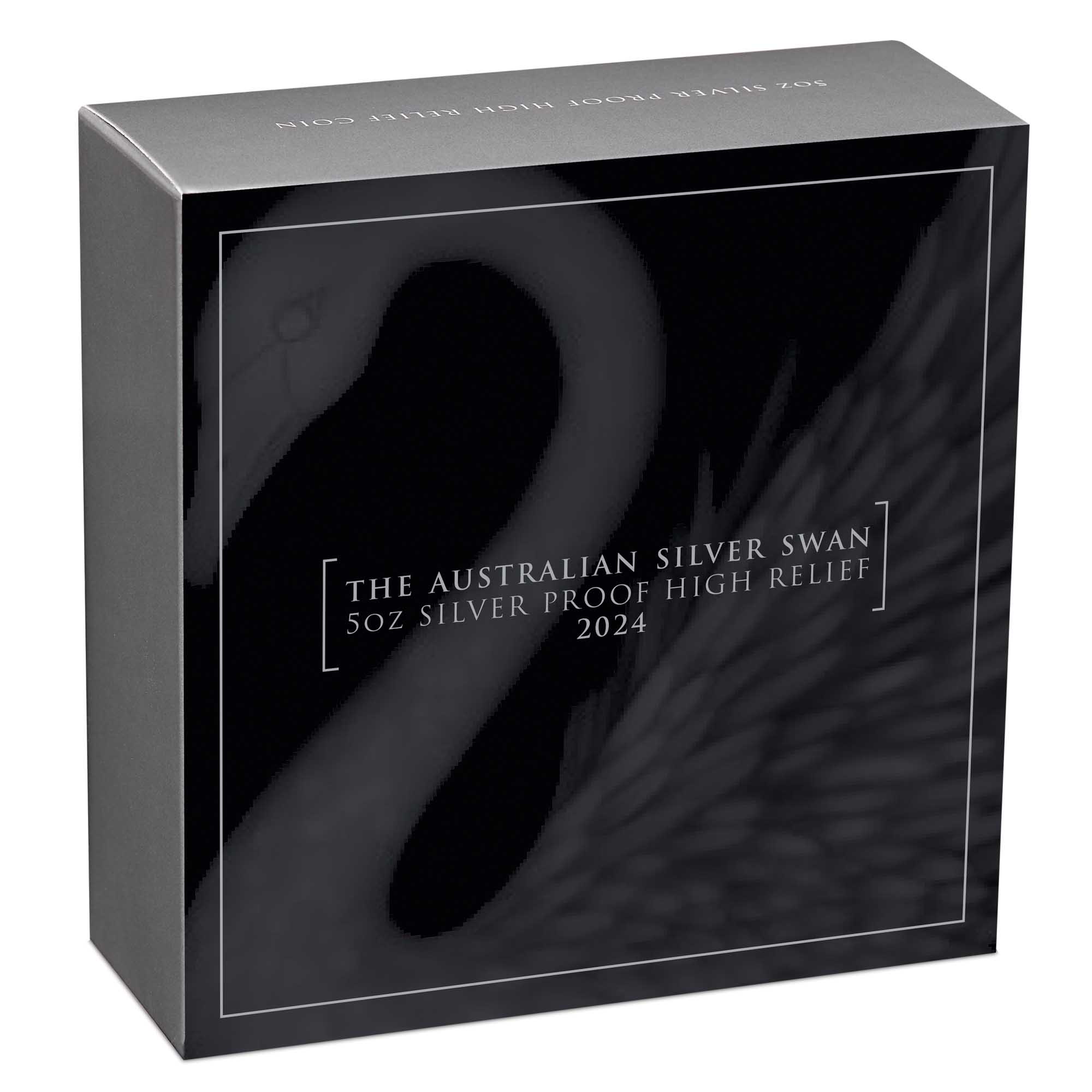 05 Australian Swan 2024 5oz Silver Proof High Relief  Coin In Shipper HighRes