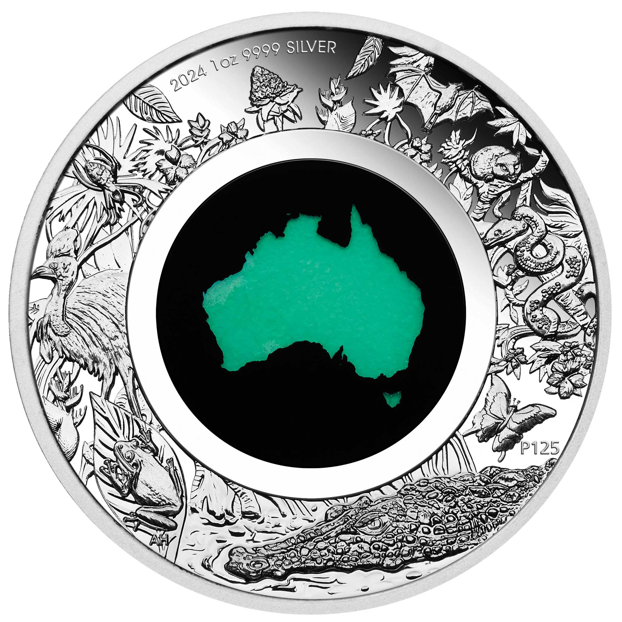 Great Southern Land 2024 1oz Silver Proof Chrysoprase Coin
