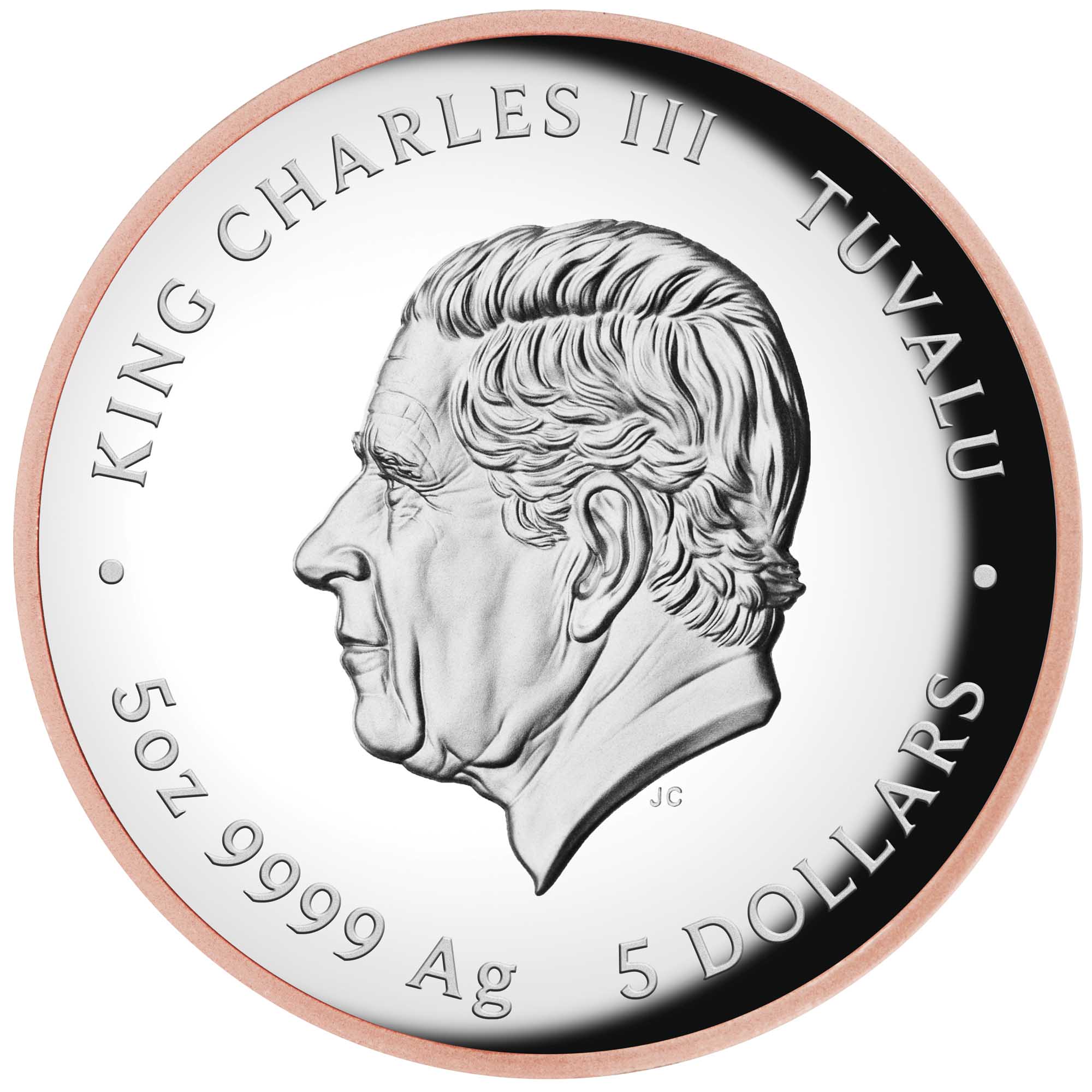 03 Pink Panther 60th Anniversary 2024 5oz Silver Proof High Relief Gilded Coin Obverse Hig