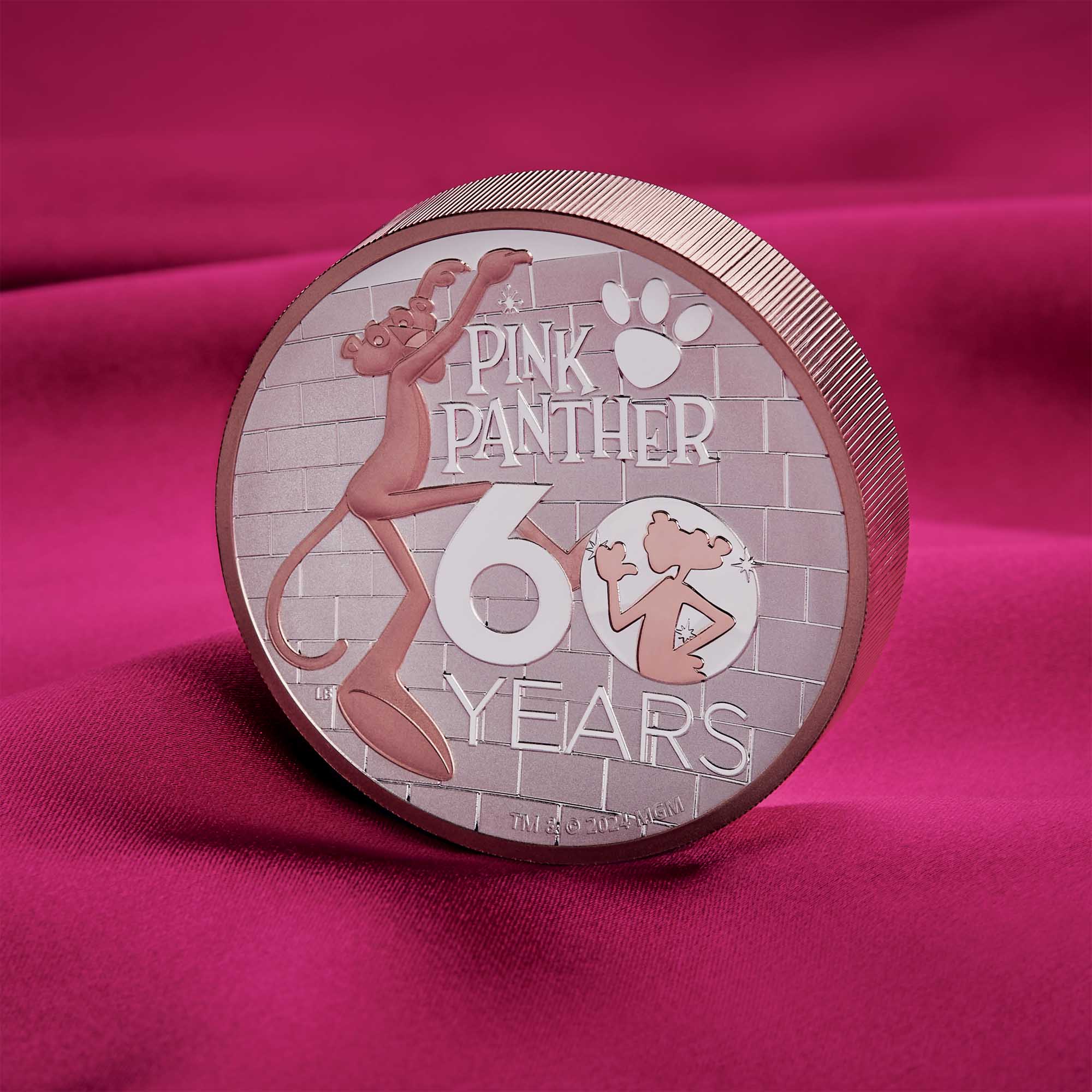 09 Pink Panther 60th Anniversary 2024 5oz Silver Proof High Relief Gilded Coin Mood 3 HighResCROPPED