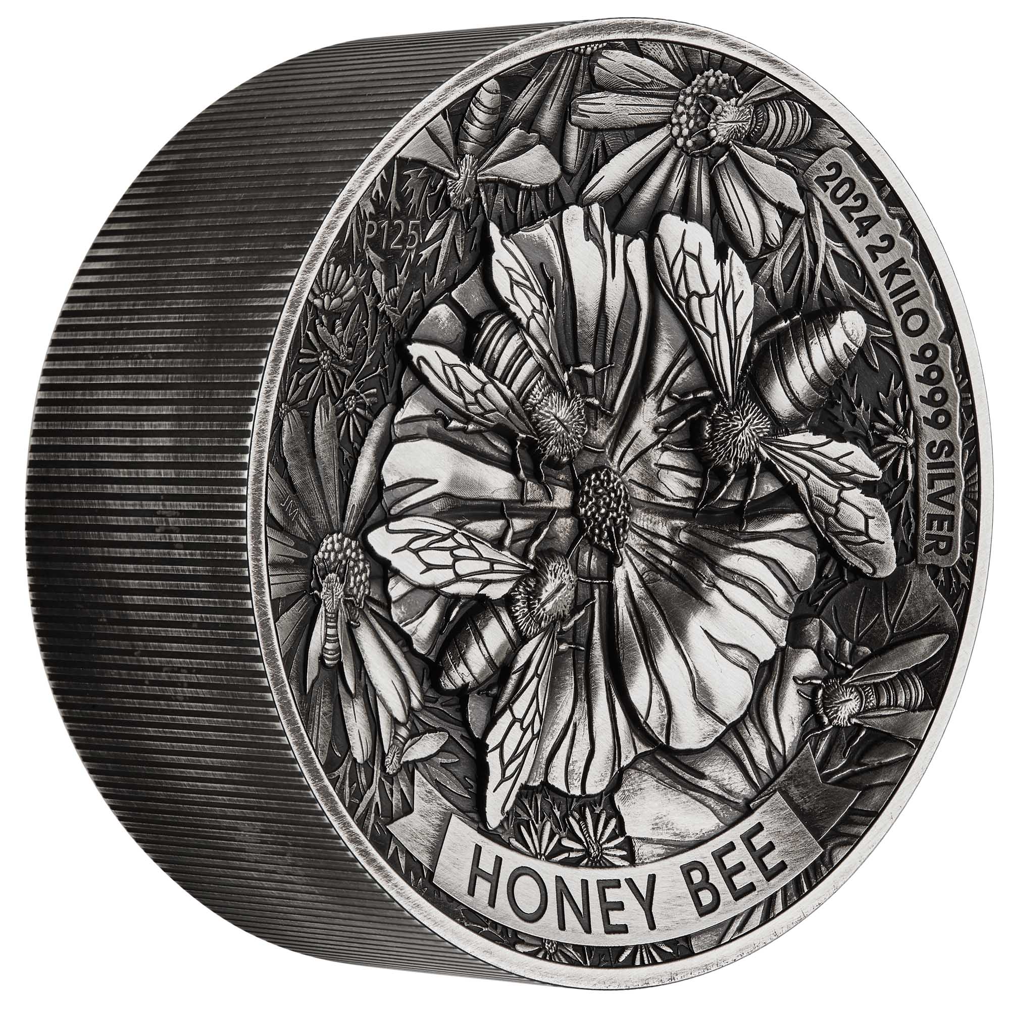 Bee 2024 2 Kilo Silver Antiqued Coin