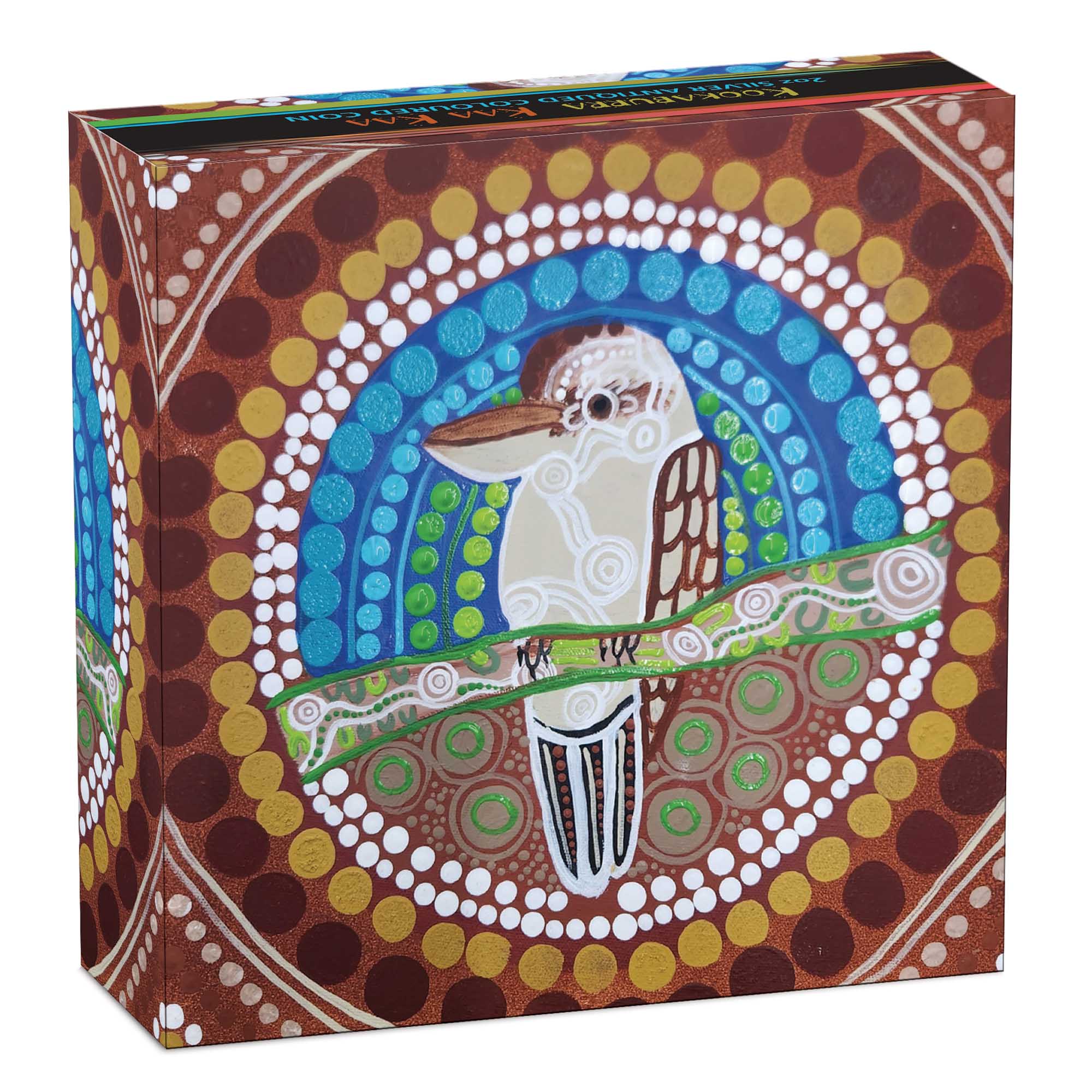 05 Kookaburra Kaa Kaa 2024 2oz Silver Antiqued Coloured Coin In Shipper Hi