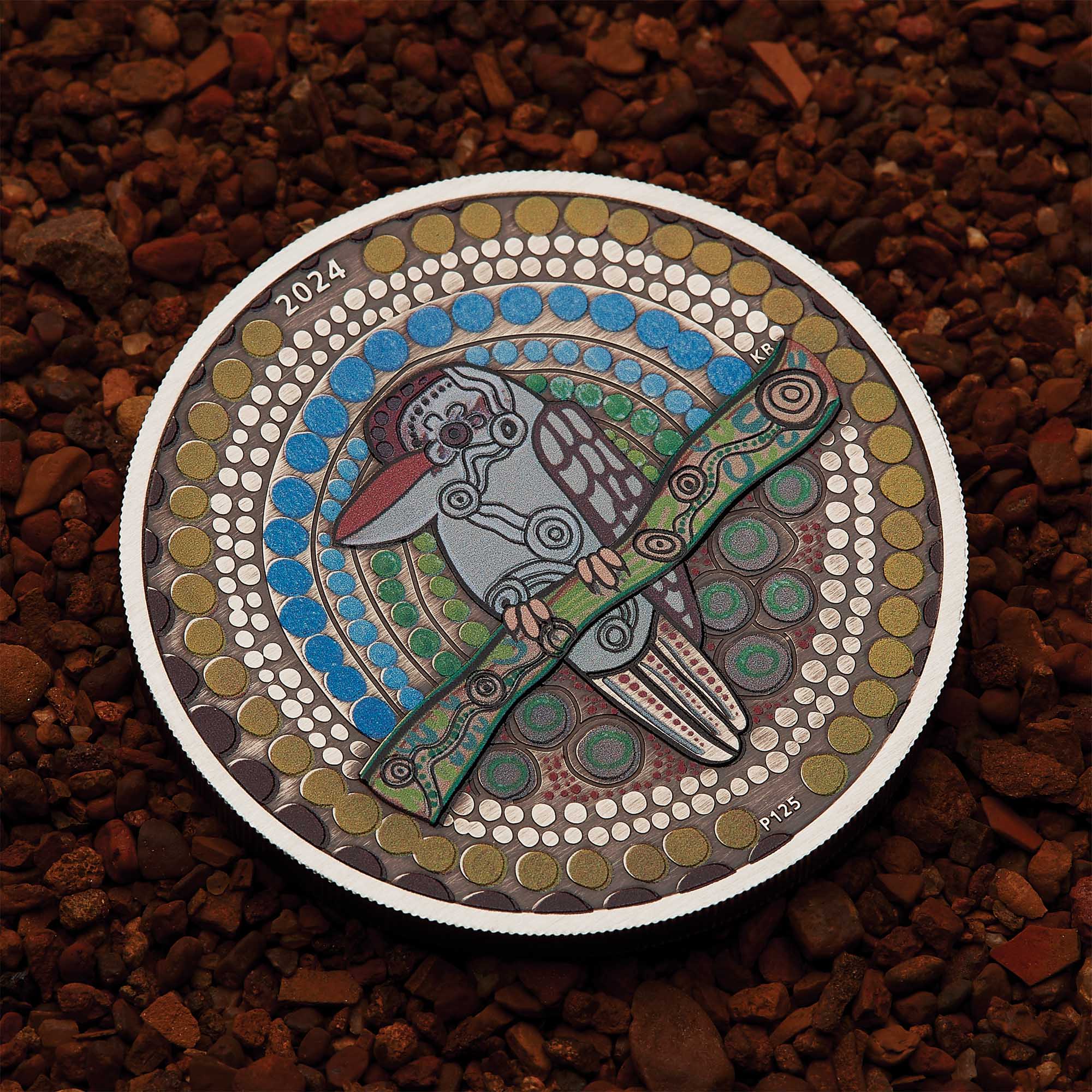 06 Kookaburra Kaa Kaa 2024 2oz Silver Antiqued Coloured Coin Macro 1 HighResCROPPED