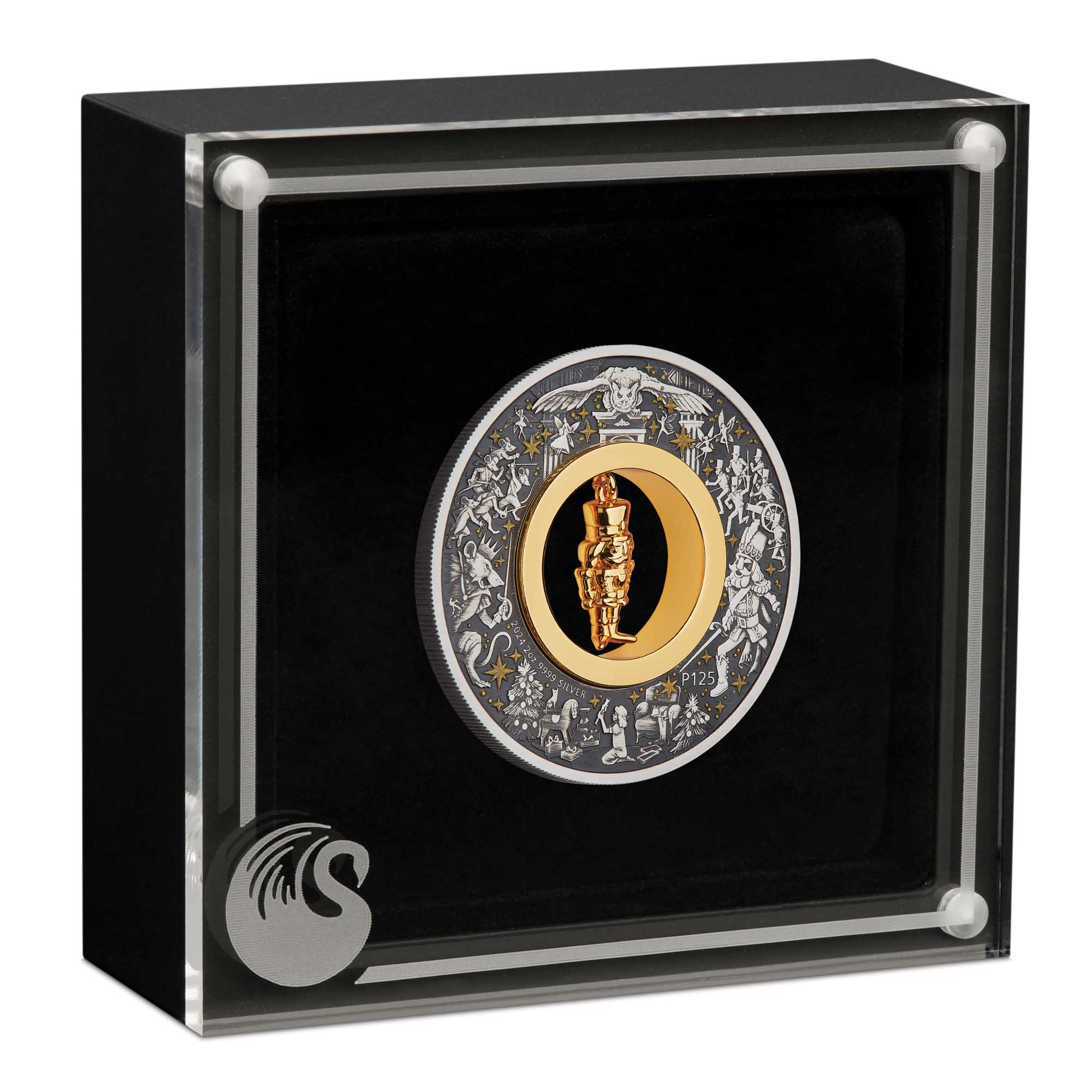 04 The Christmas Nutcracker 2024 2oz Silver Antiqued Coloured Coin in case HighRes