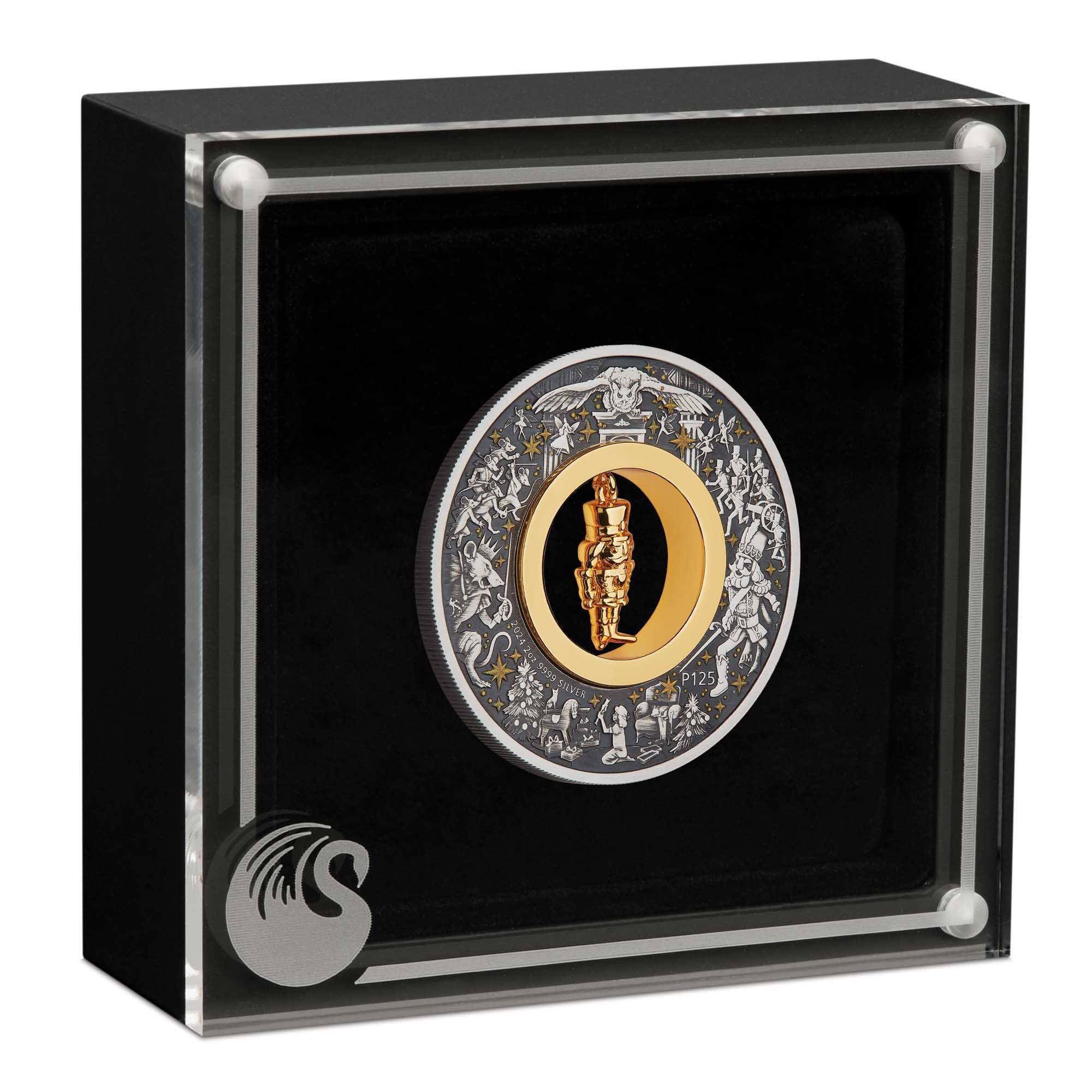 04 The Christmas Nutcracker 2024 2oz Silver Antiqued Coloured Coin in case HighRes