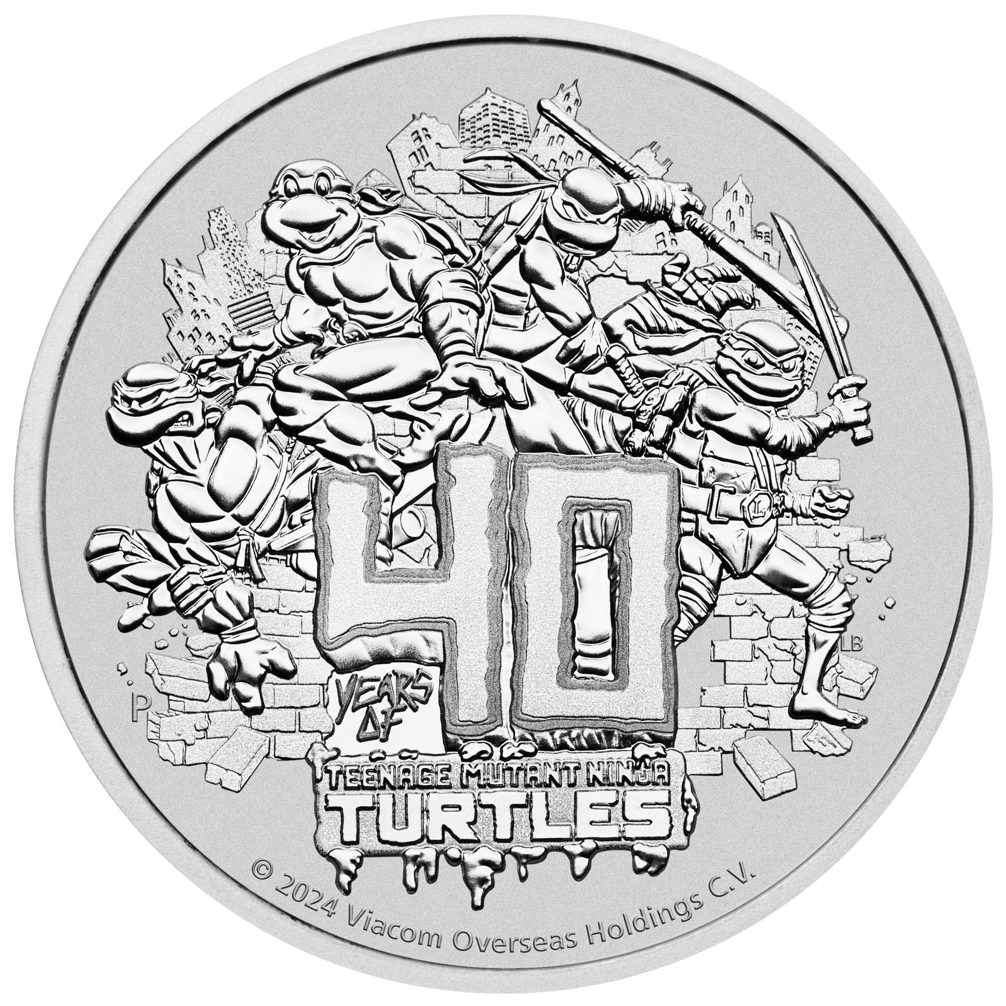 02 Teenage Mutant Ninja Turtles 40th Anniversary 2024 1oz Silver CoinStraightOn HighRes