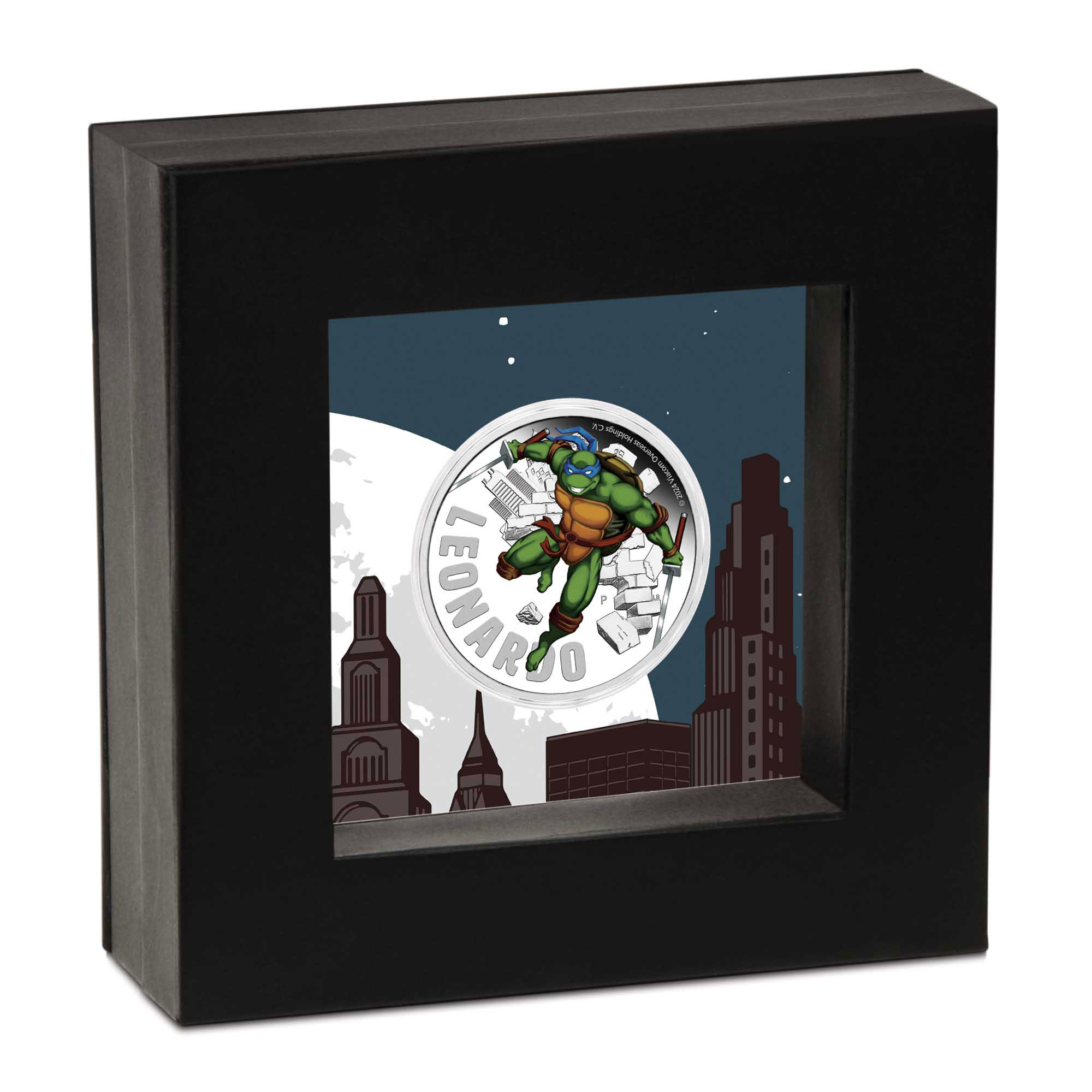 09 Teenage Mutant Ninja Turtles Leonardo 2024 1oz Silver Coloured Proof Coin in case