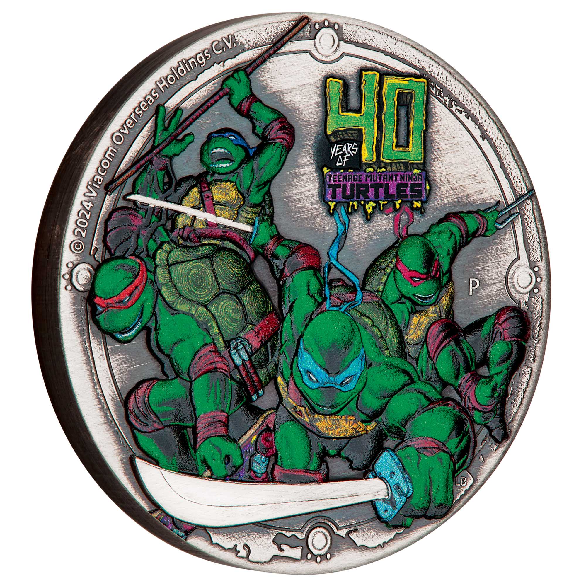 TMNT 2024 2oz Silver Antiqued Coloured Coin