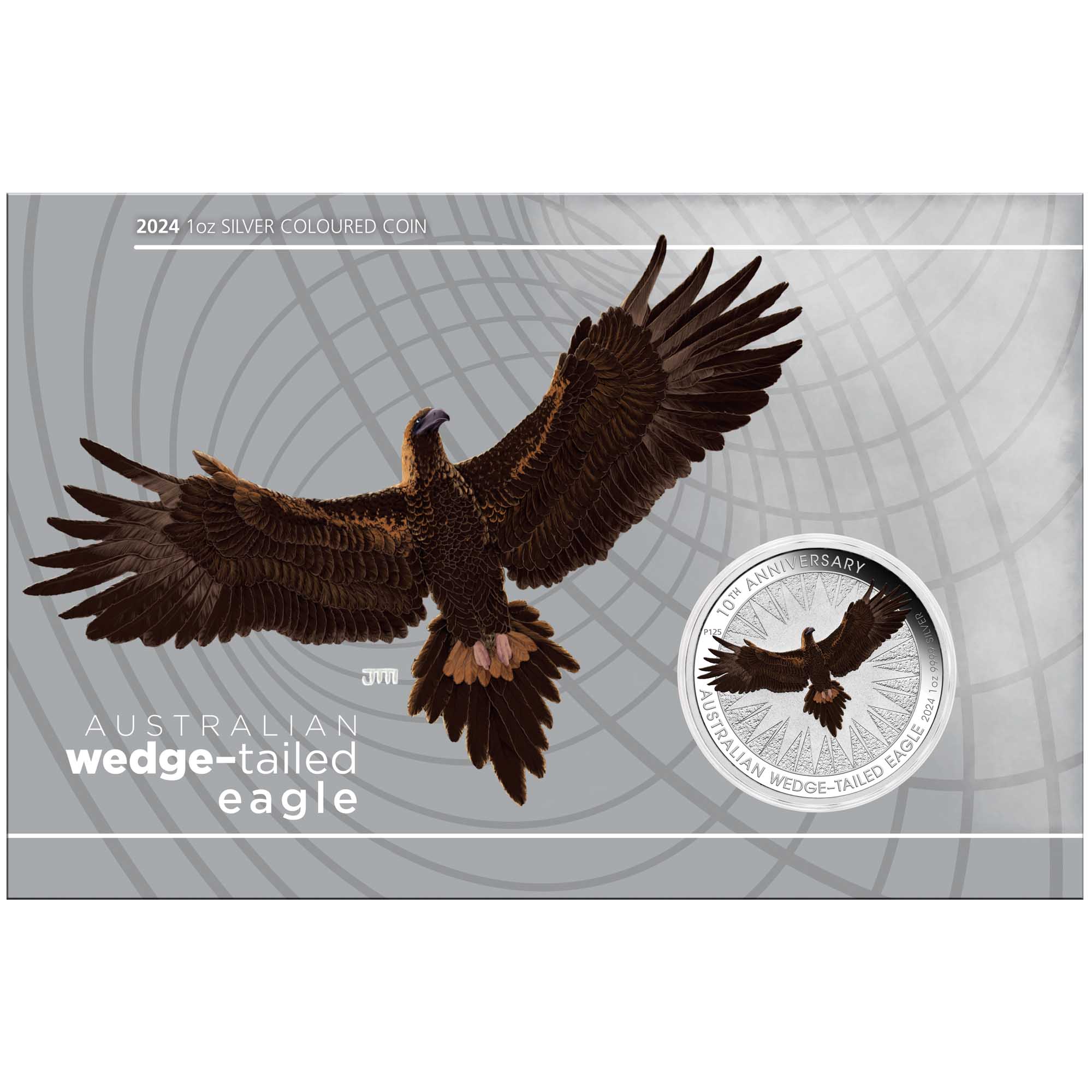 01 2024 AustralianWedge TailedEagle 1oz Silver Coloured Coin In