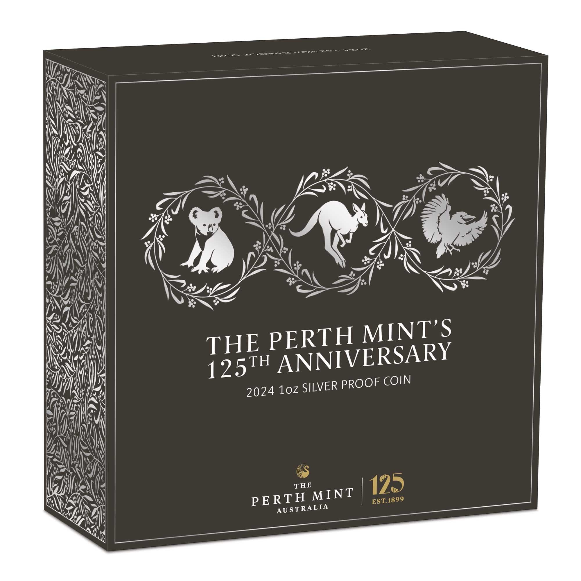 05 2024 The Perth Mint’s 125th Anniversary 1oz Silver  Proof Coin in shipper HighRes