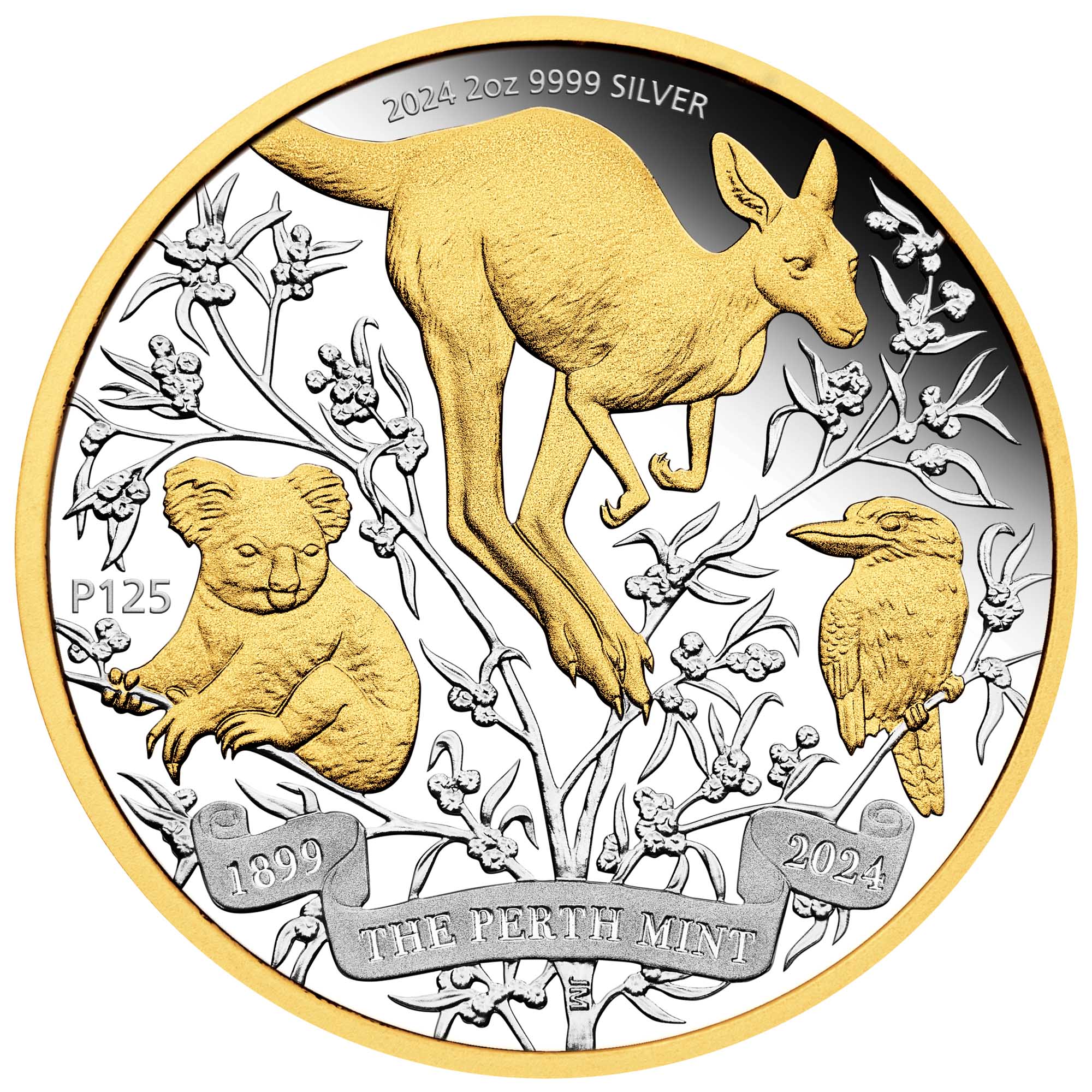 The Perth Mint's 125th Anniversary 2024 2oz Silver Proof Gilded Coin