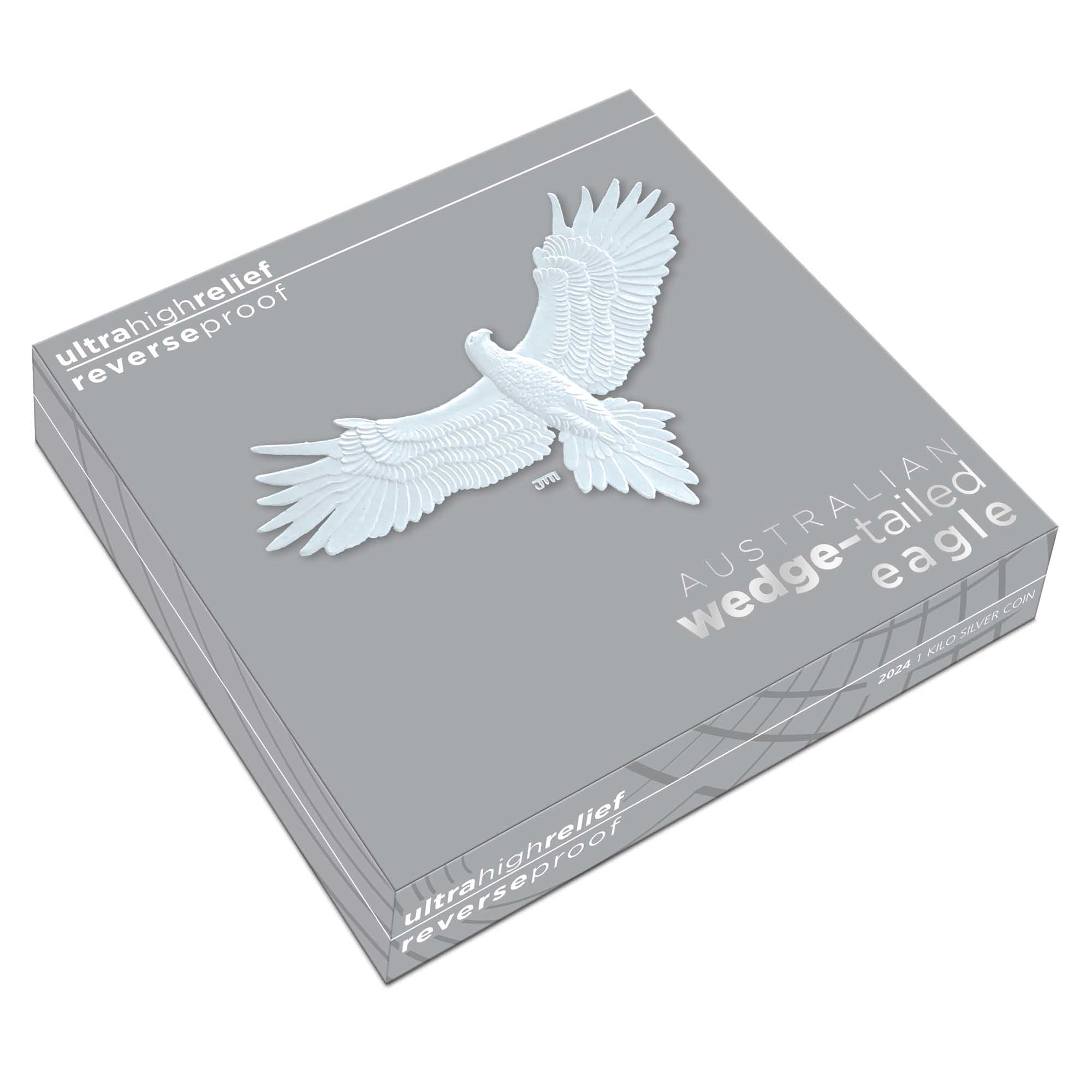 05 Australian Wedge tailed Eagle 2024 1kilo Silver Reverse Proof Ultra High Relief Coin  InShipper HighRes