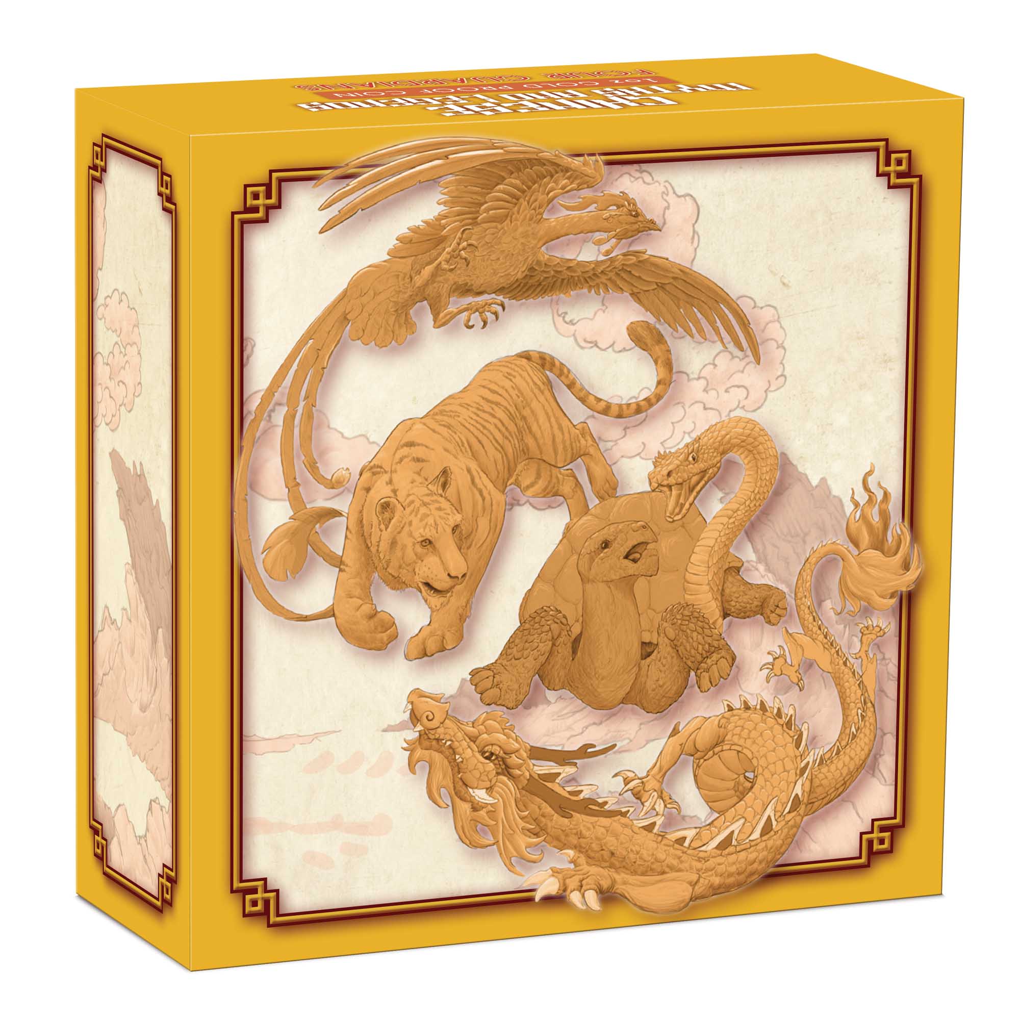06 2024 Chinese Myths & Legends Four Mythical Guardians  1oz Gold Proof Coin in shipper HighRes