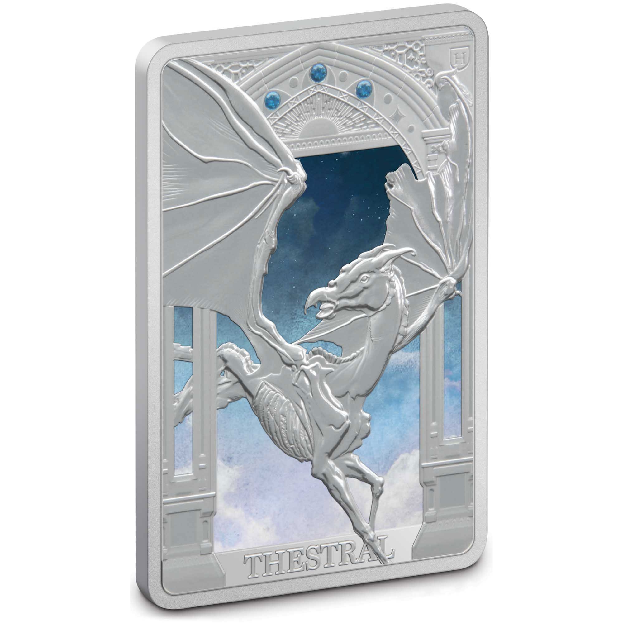01 2024 HP Magical Creatures THESTRAL 1oz Ag Coin Rev Edge
