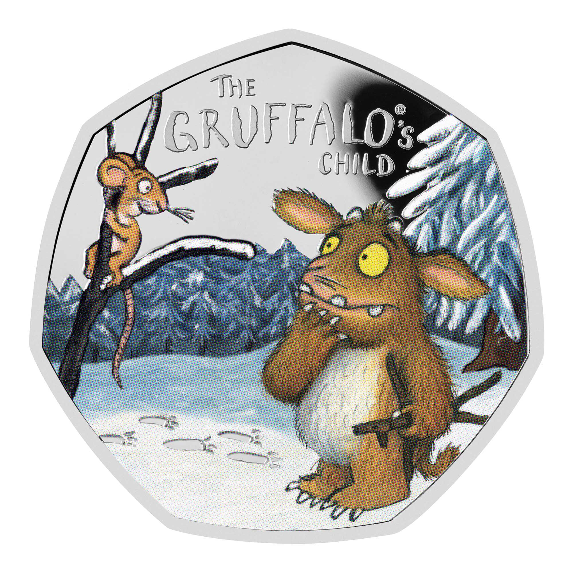 02 UK24GCSP The Gruffalos Child 2024 UK 50p Silver Proof Colour Coin reverse