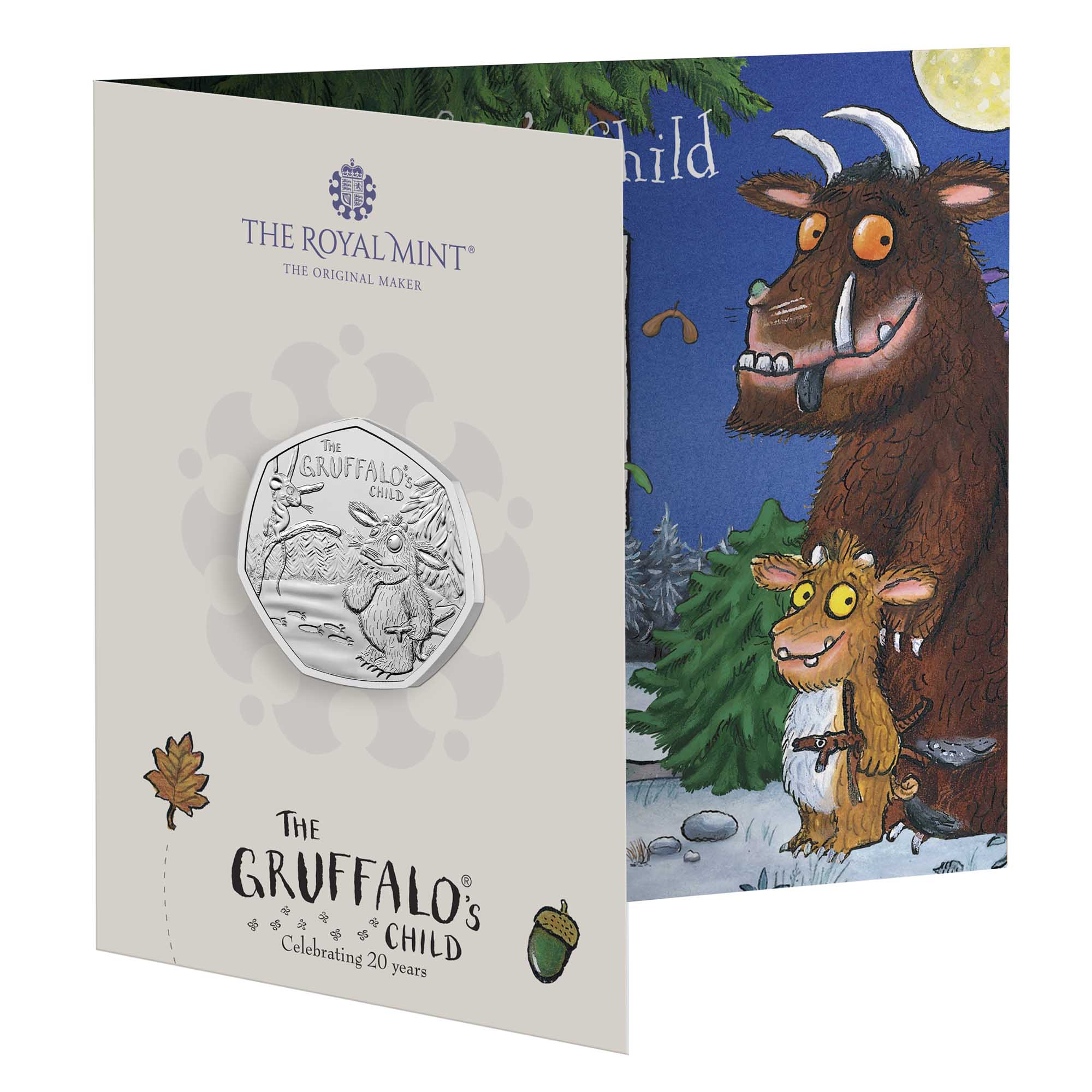01 UK24GCBU The Gruffalos Child 2024 UK 50p Brilliant Uncirculated Coin reverse pack front