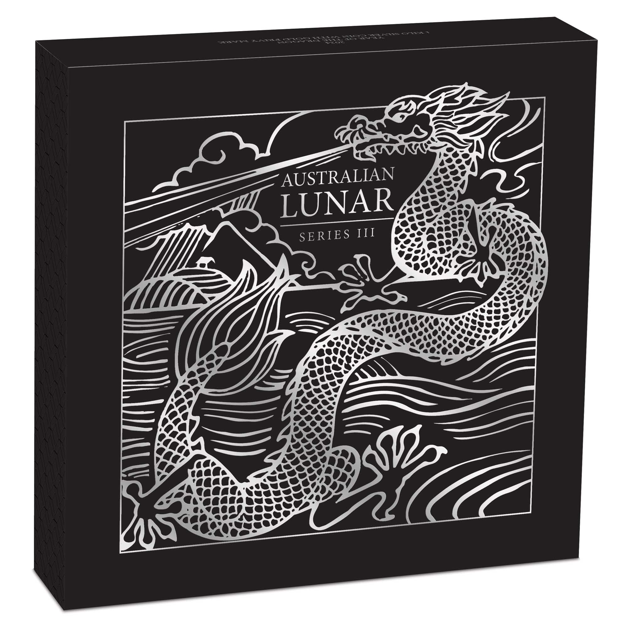 05 2024 Year of the Dragon 1 Kilo Silver Coin With Gold Pr