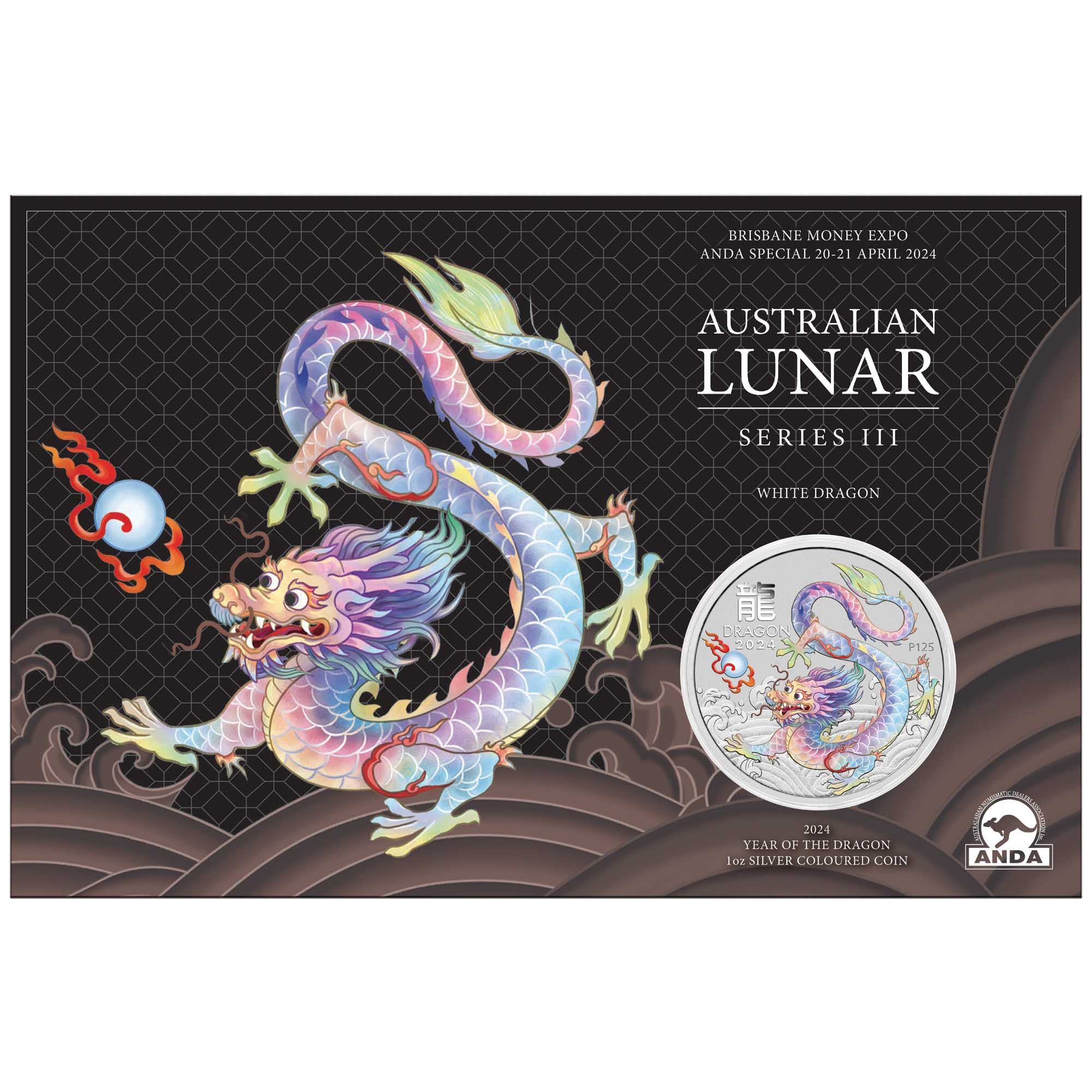 00 2024 Year of the Dragon 1oz Silver White Coloured Coin in Card HighRes