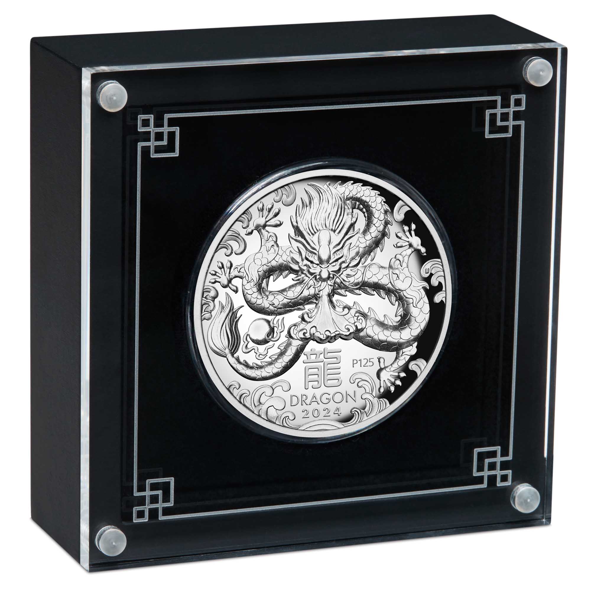 04 2024 Year of the Dragon 5oz Silver Proof High Relief