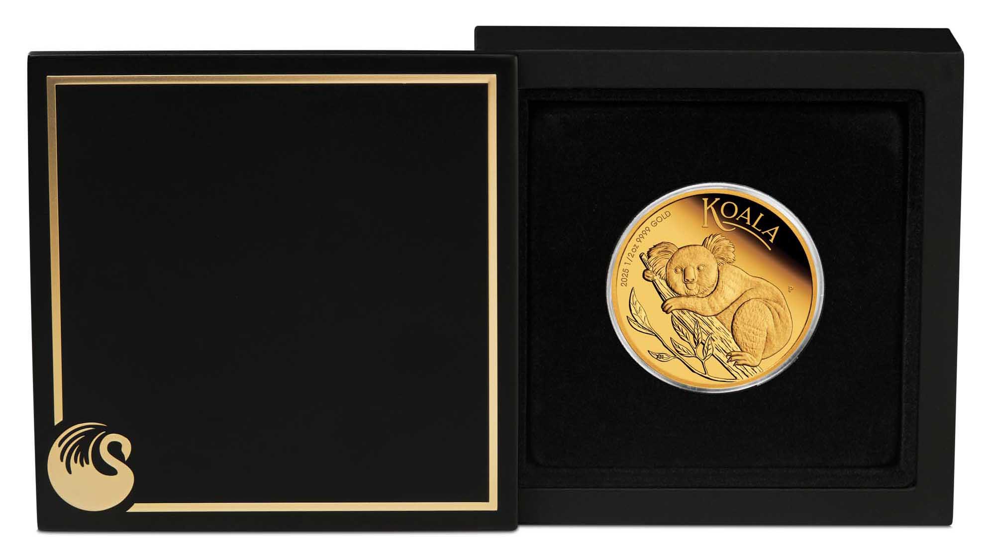 06 2025 Australian Koala 1 2oz Gold Proof Coin in case Cropped