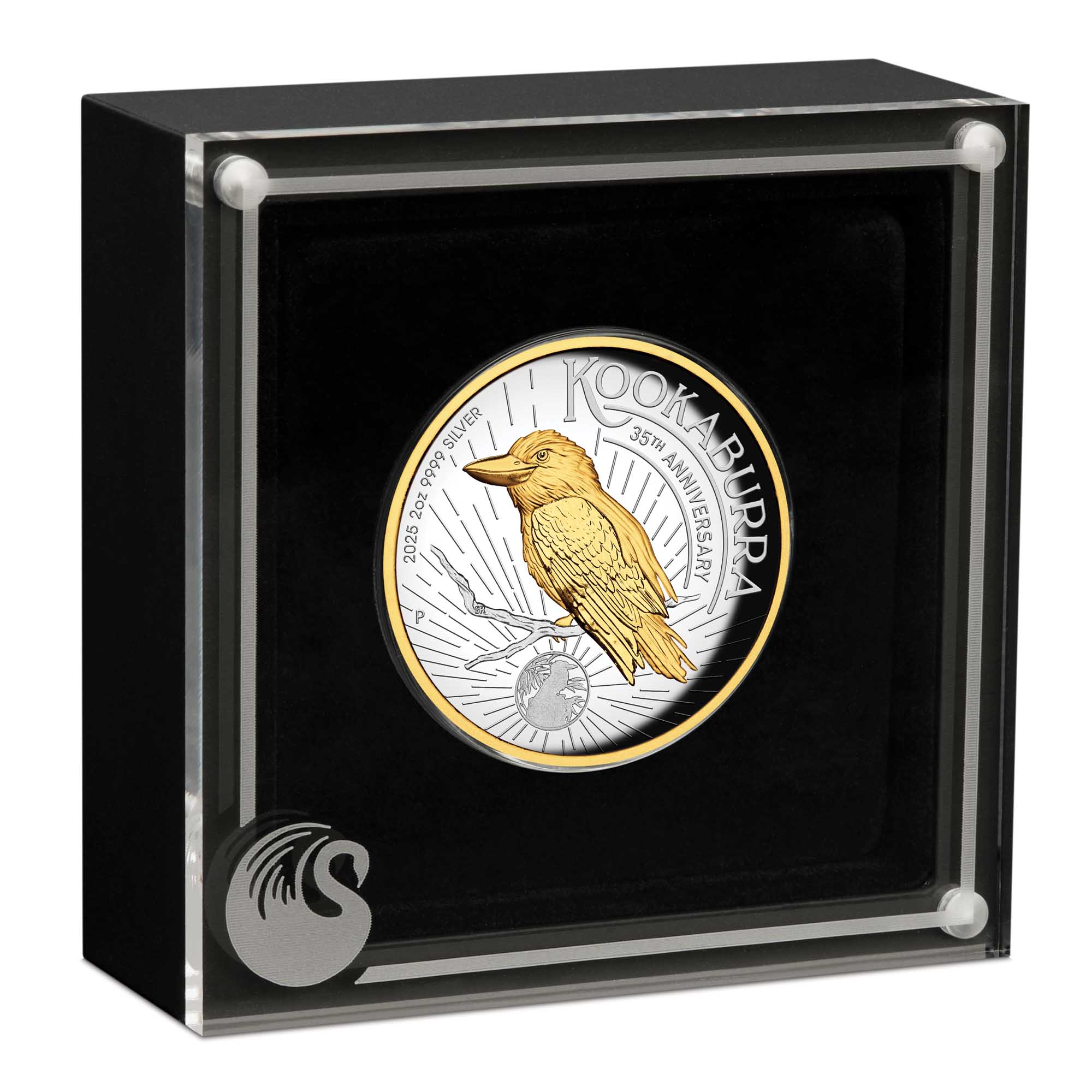 04 2025 Australian Kookaburra 2oz Silver Proof High Relief Gilded Coin InCase HighRes (1)