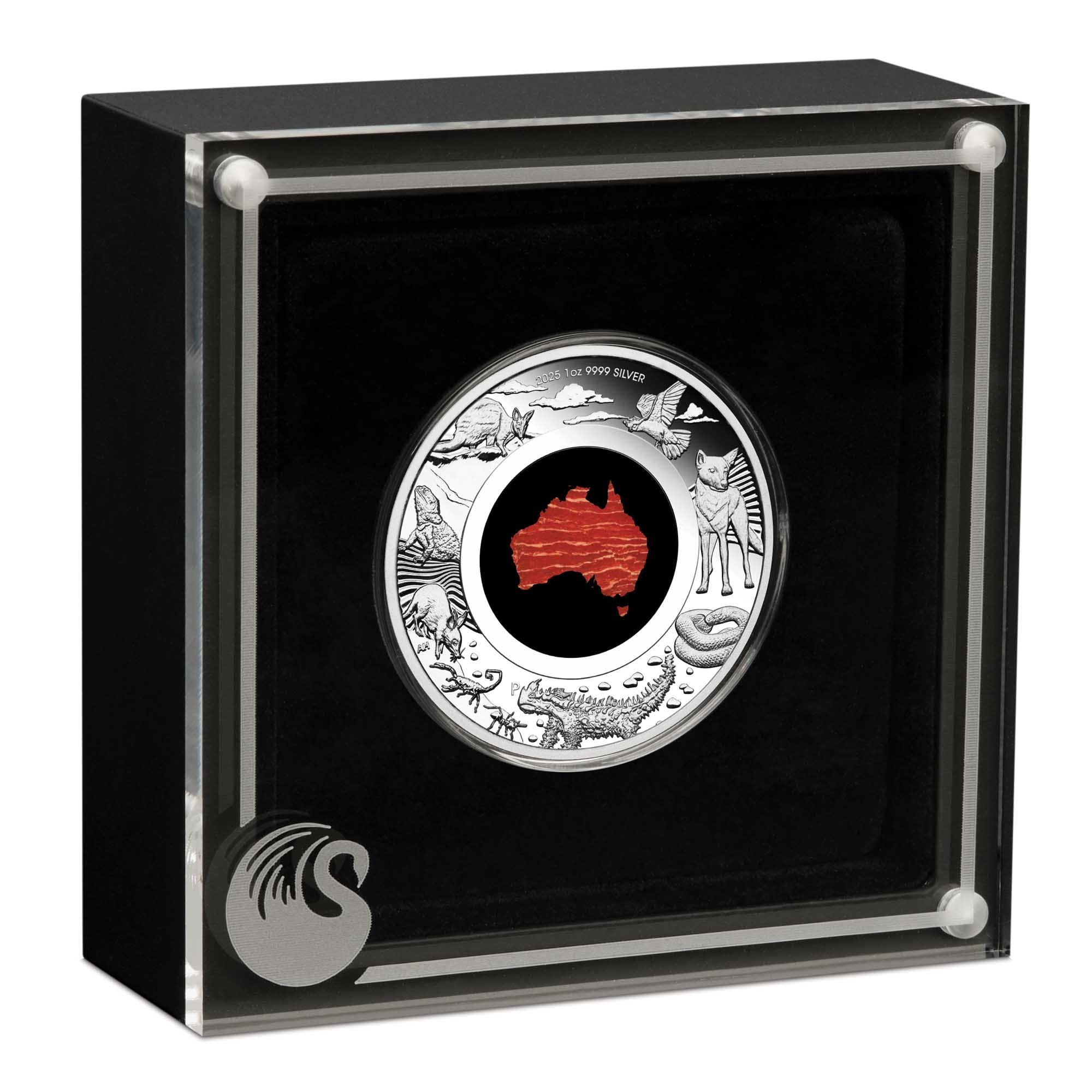 04 Great Southern Land 2025 1oz Silver Proof  Snakeskin Jasper  Coin In Case HighRes