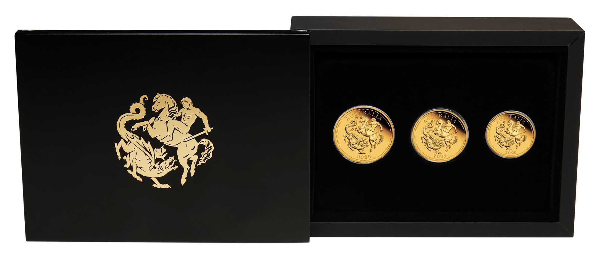 00 Australian Sovereign 2025 Gold Proof 3 Coin Set In Case CROPPED