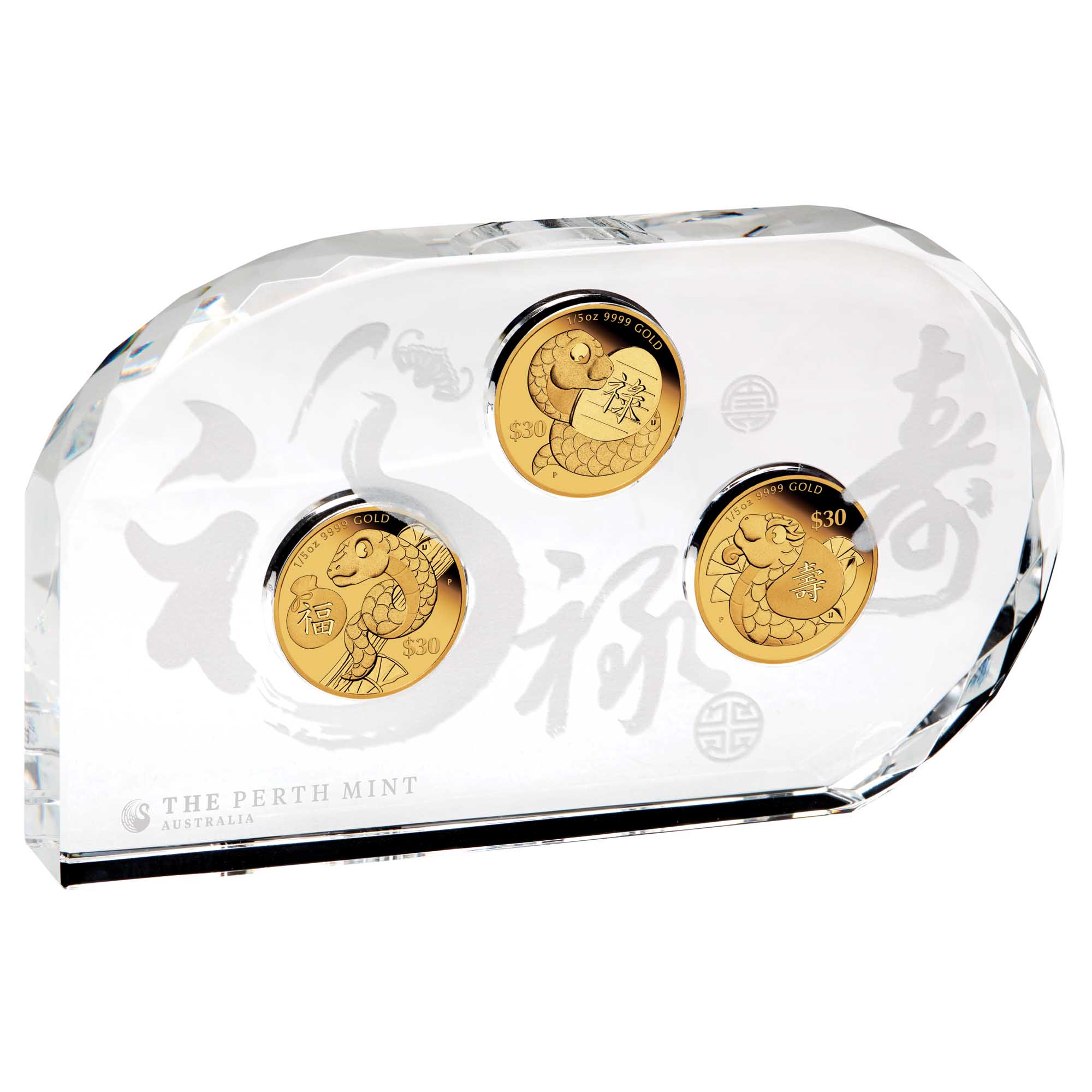 01 2025 Lunar YOT Snake “ FU LU SHOU” 1 5oz Gold Proof Coin in case HighRes