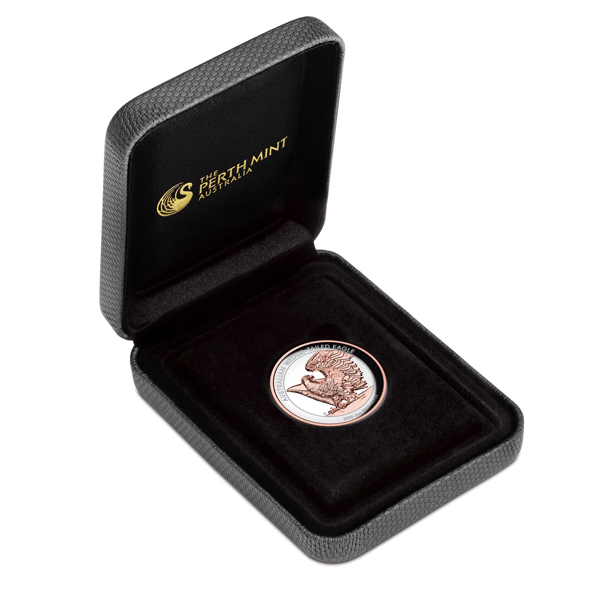 24 2025 Wedge Tailed Eagle 2oz Silver Proof Rose Gold Gilded Ultra High Relief Coin in case HighRes