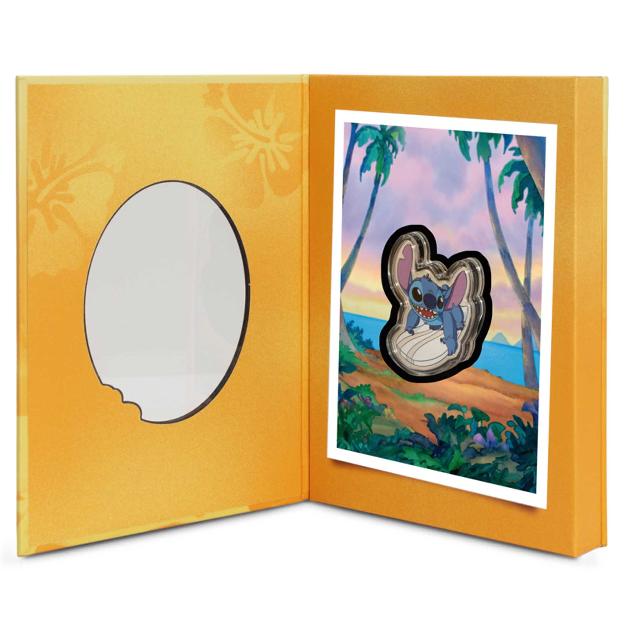 4 25Y11BAA Disney Stitch Surfs Up 2025 1oz Silver Proof Coloured Coin InCase