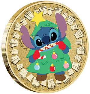 Merry Stitchmas 2025 Alunimium Bronze Uncirculated Coloured Coin