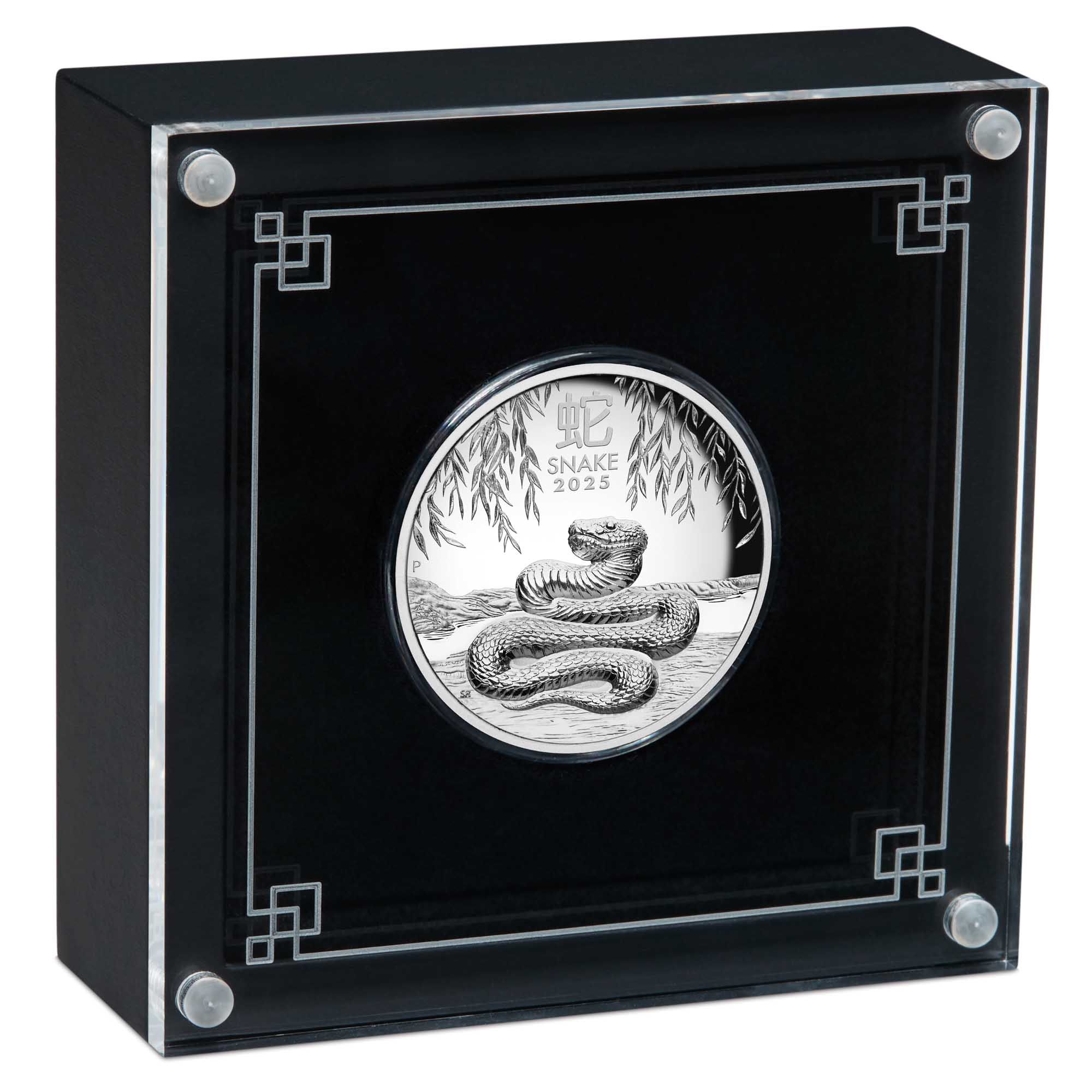 04 2025 Lunar YOT Snake 1oz Silver Proof High Relief Coin in case HighRes