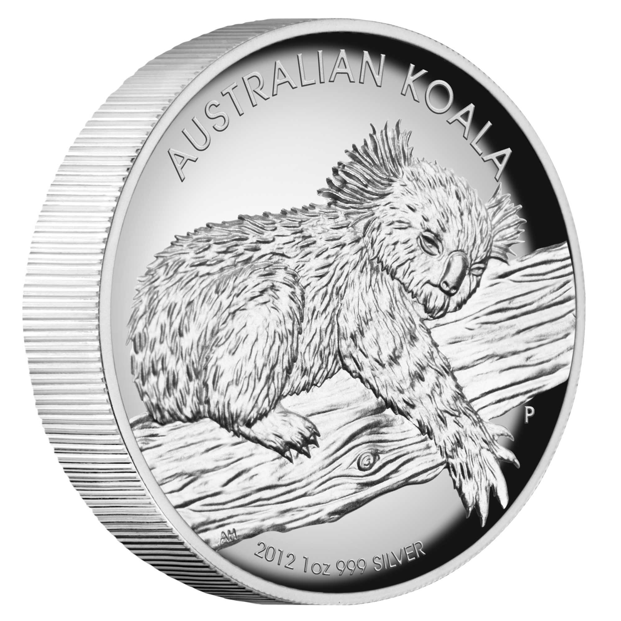 01 2012 AustralianKoala Silver 1oz HighRelief OnEdge HighRes