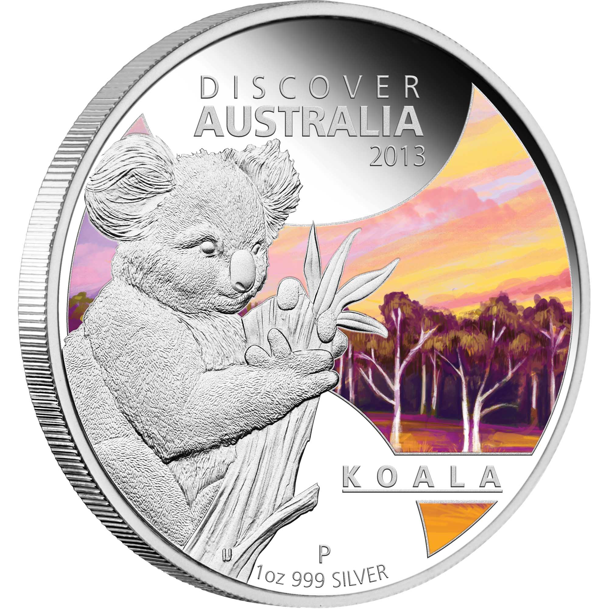 01 2013 DiscoverAustralia Koala Silver 1oz Proof OnEdge High