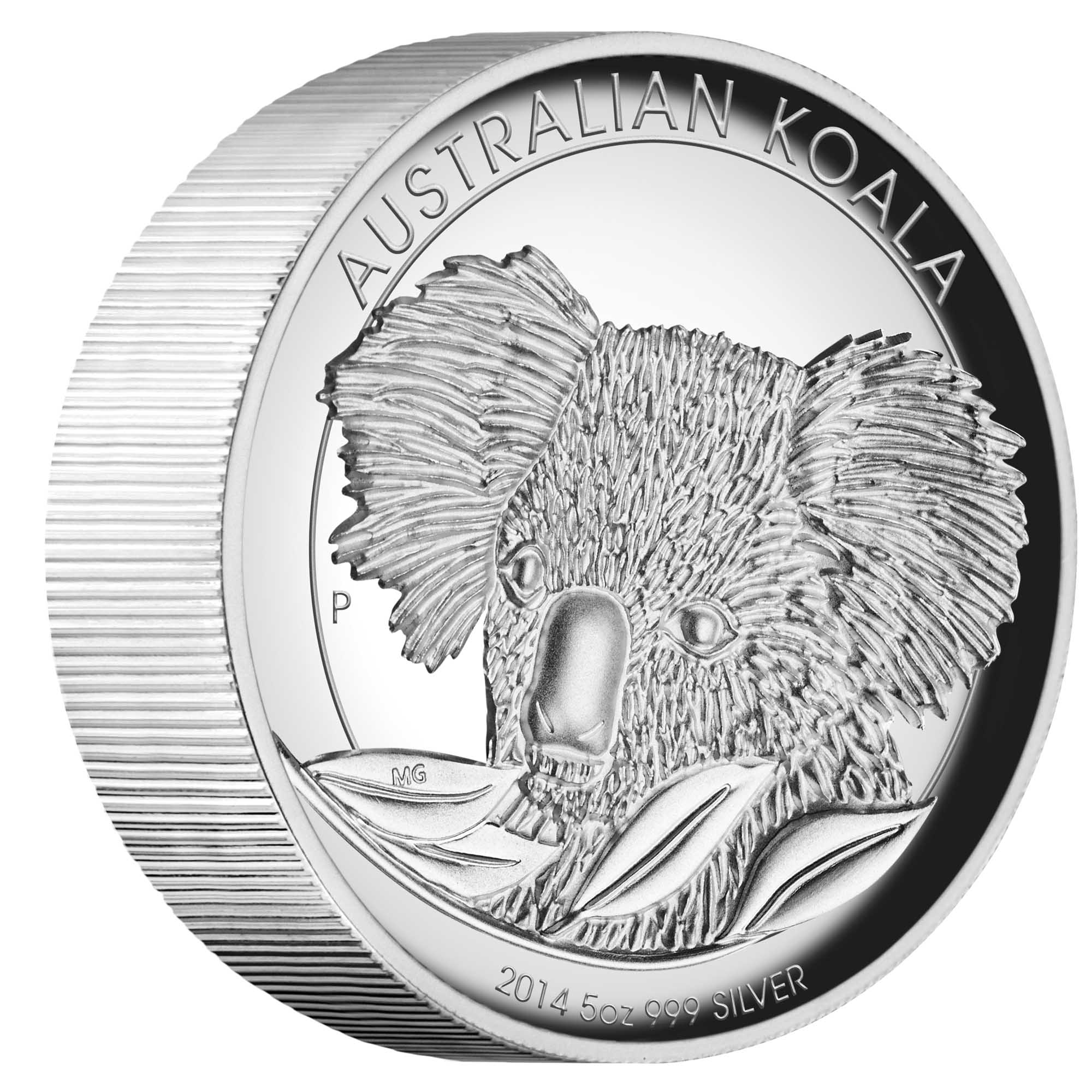 01 australian koala 2014 5oz silver high relief OnEdge