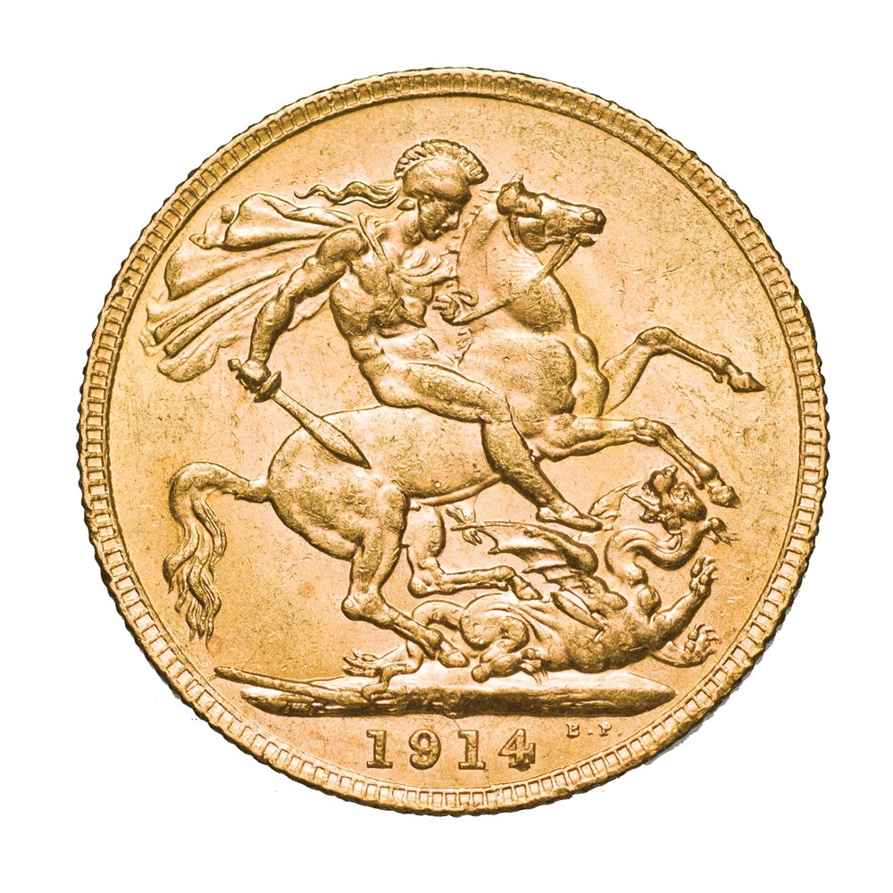 04 1914 gold sovereign mintmark trio 2014 gold StraightOn