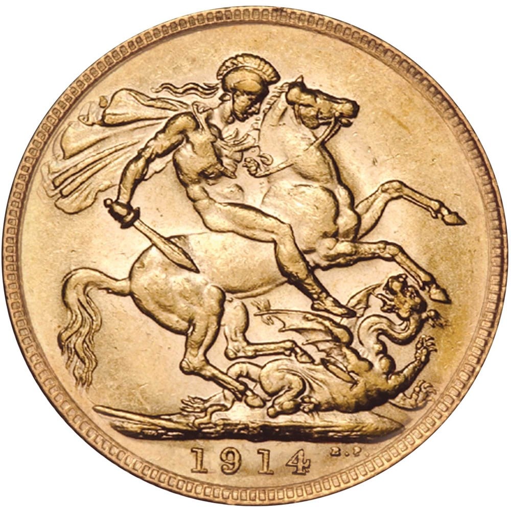 01 1914 king george v perth mint gold sovereign 2014 gold StraightOn