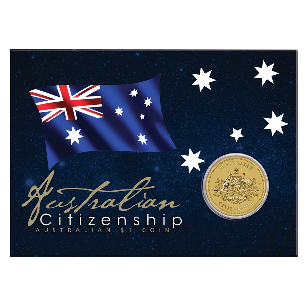 04 australian citizenship $1 coin 2016 base metal InCard