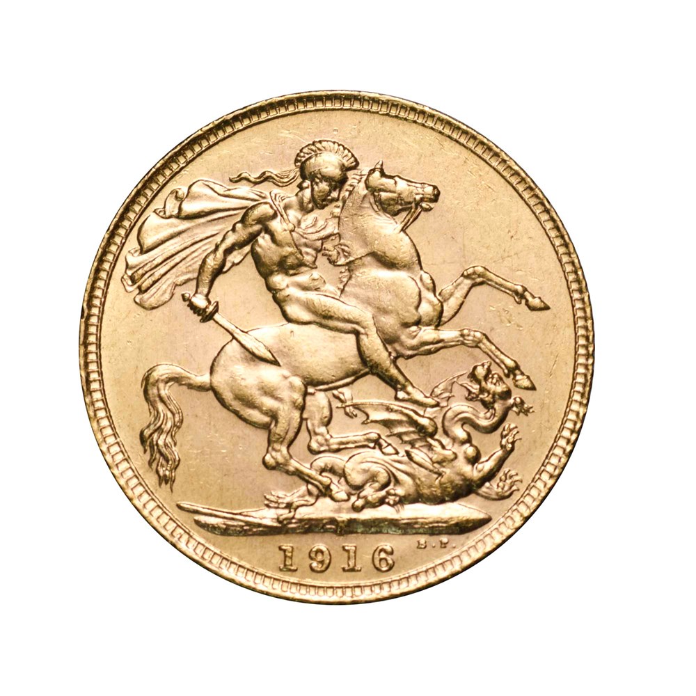 01 1916 king george v perth mint gold sovereign 2016 gold StraightOn