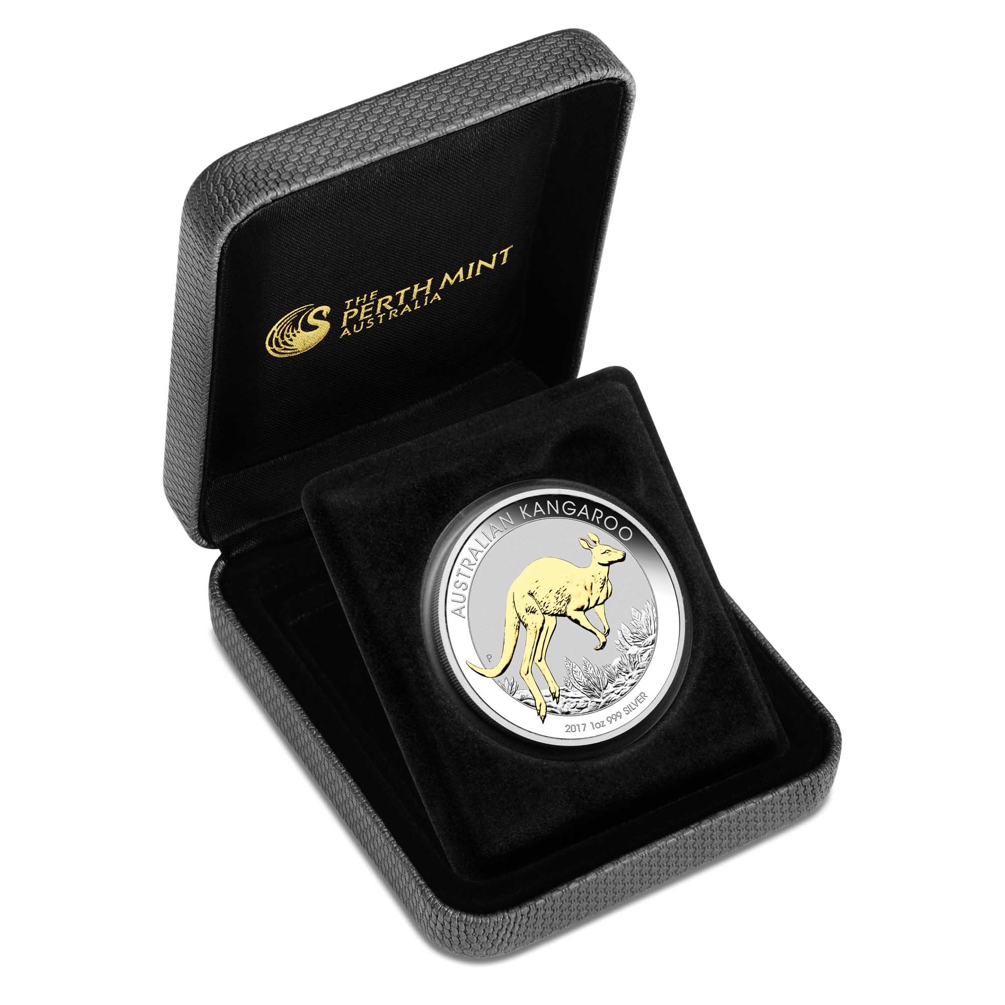 04 australian kangaroo 2017 1oz silver gilded InCase
