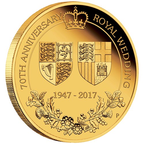 01 70th anniversary of the royal wedding 2017 2oz gold proof OnEdge