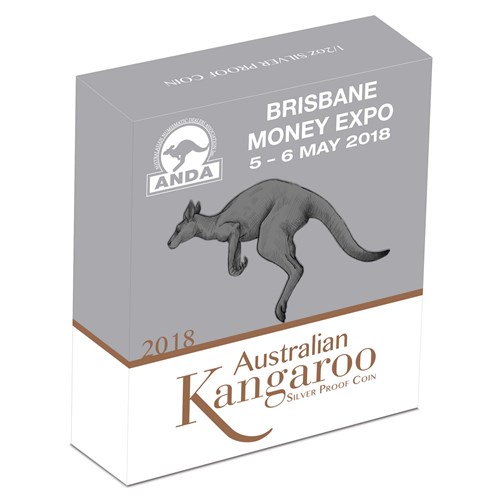 05 brisbane money expo anda special kangaroo 2018 1 2oz silver proof InShipper