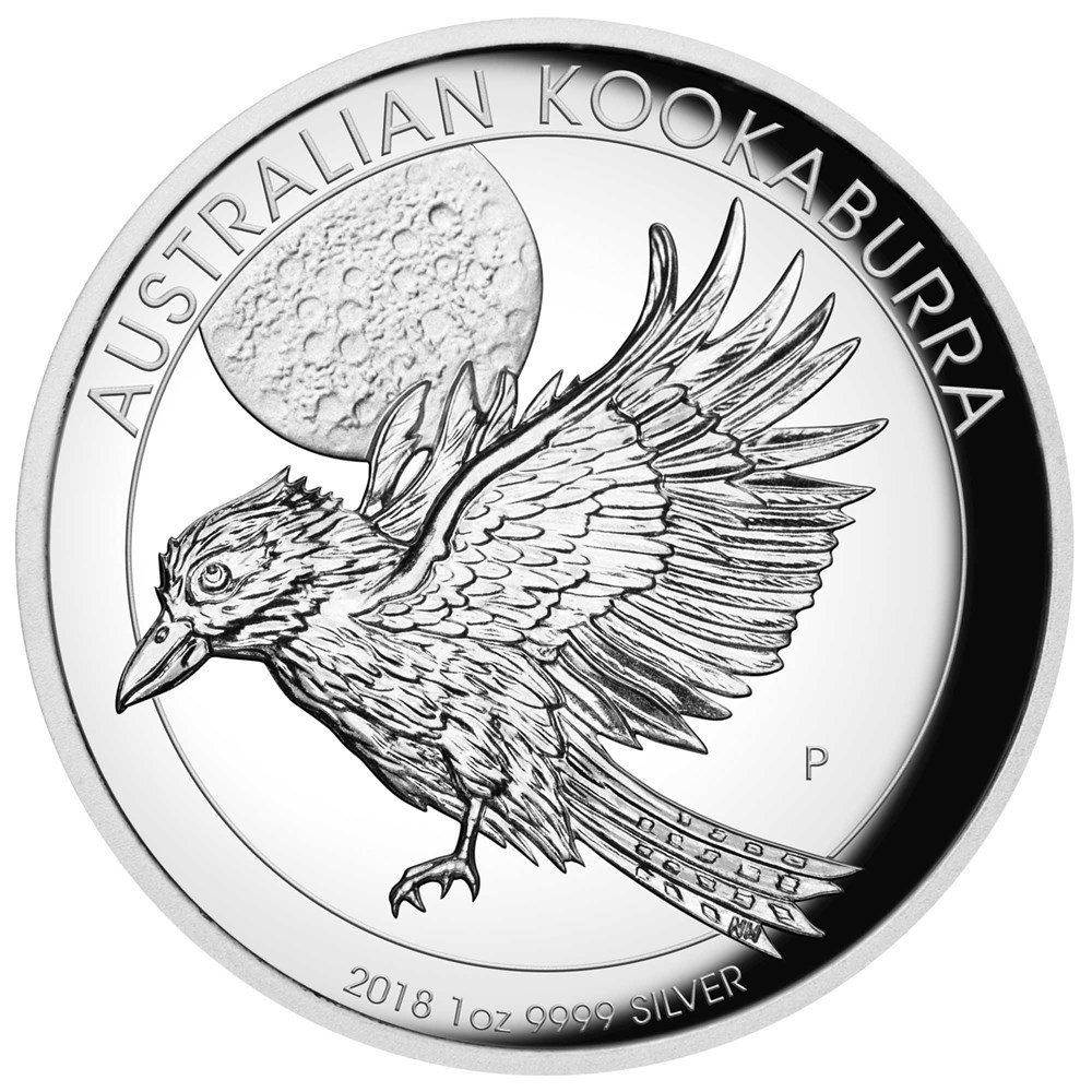 02 australian kookaburra 2018 1oz silver proof high relief StraightOn
