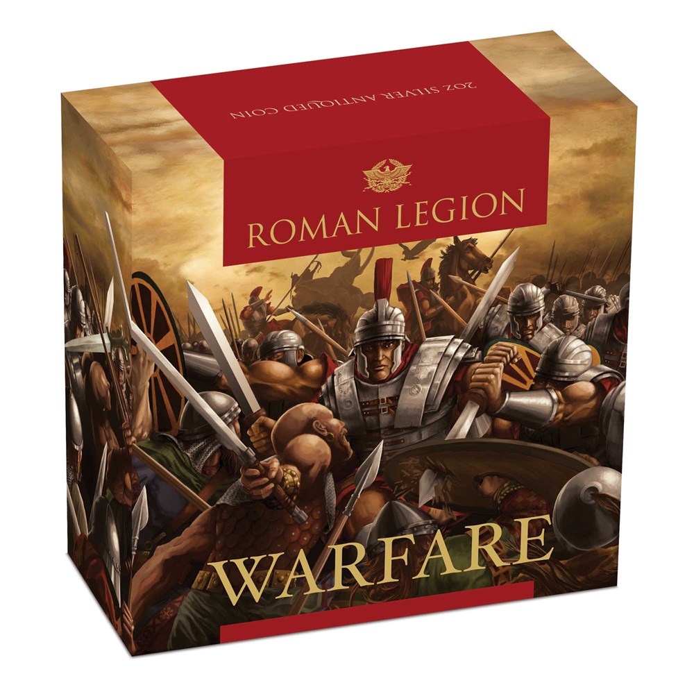 05 warfare roman legion rimless 2018 2oz silver antiqued high relief InShipper