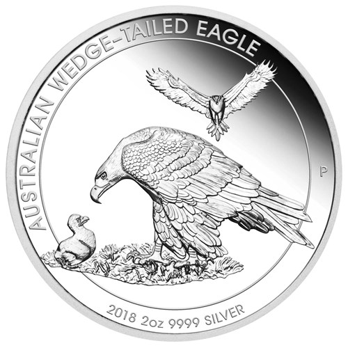 02 australian wedge tailed eagle 2018 2oz silver proof piedfort StraightOn