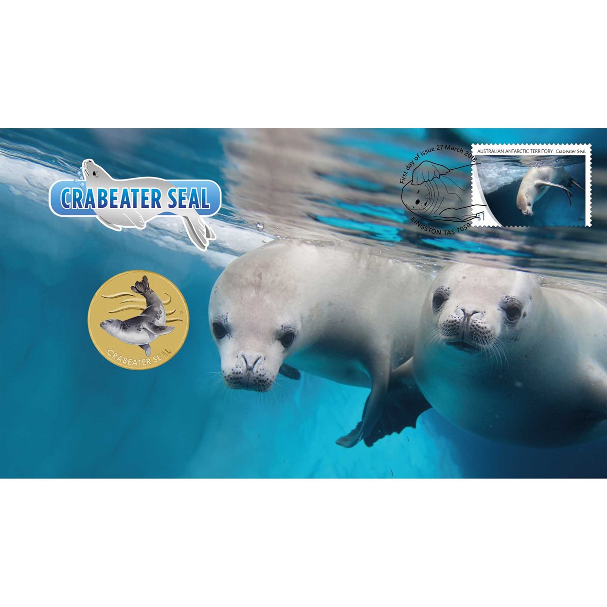 03 crabeater seal 2018 stamp and coin cover PNC